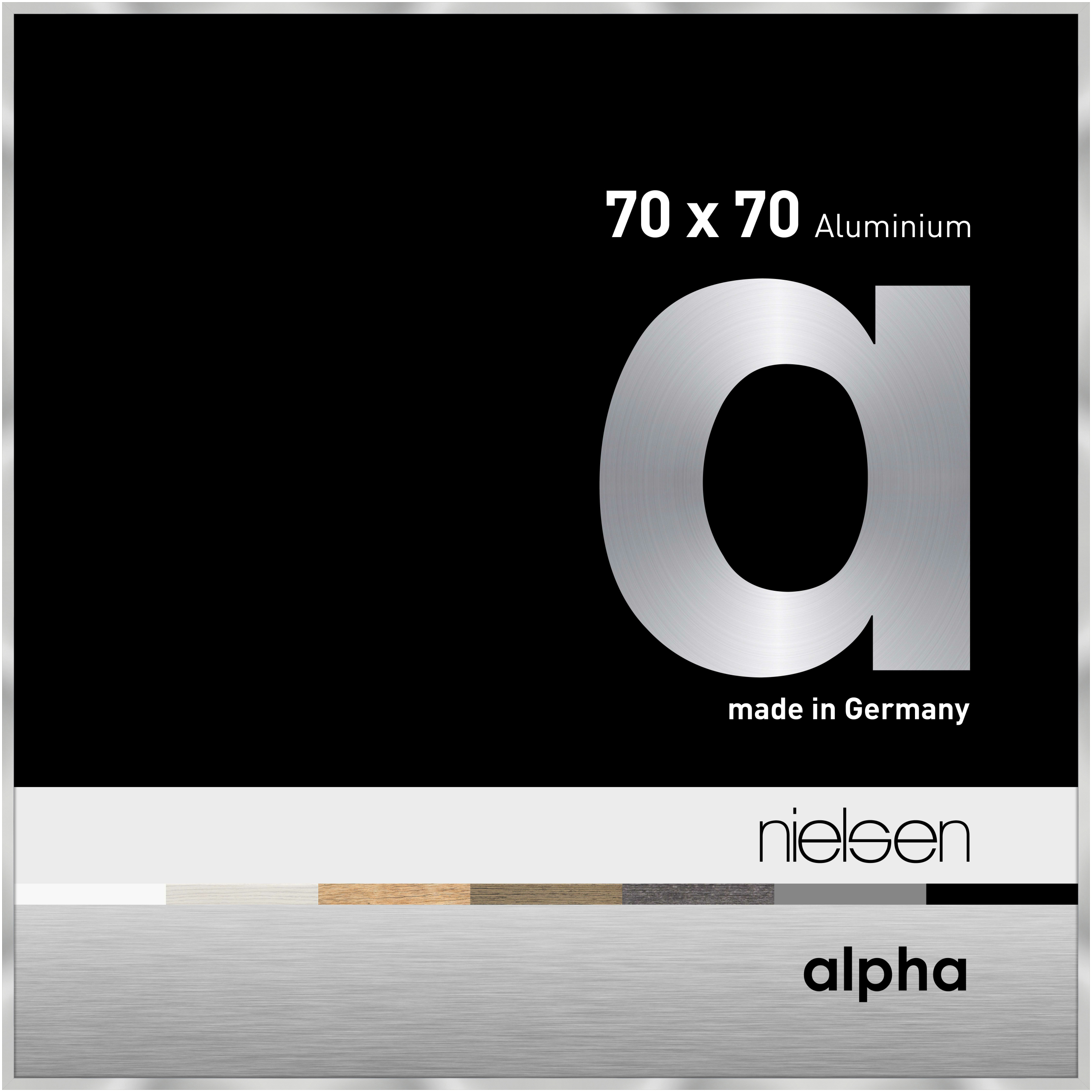 nielsen Aluminium Bilderrahmen Alpha, 70x70 cm, Silber