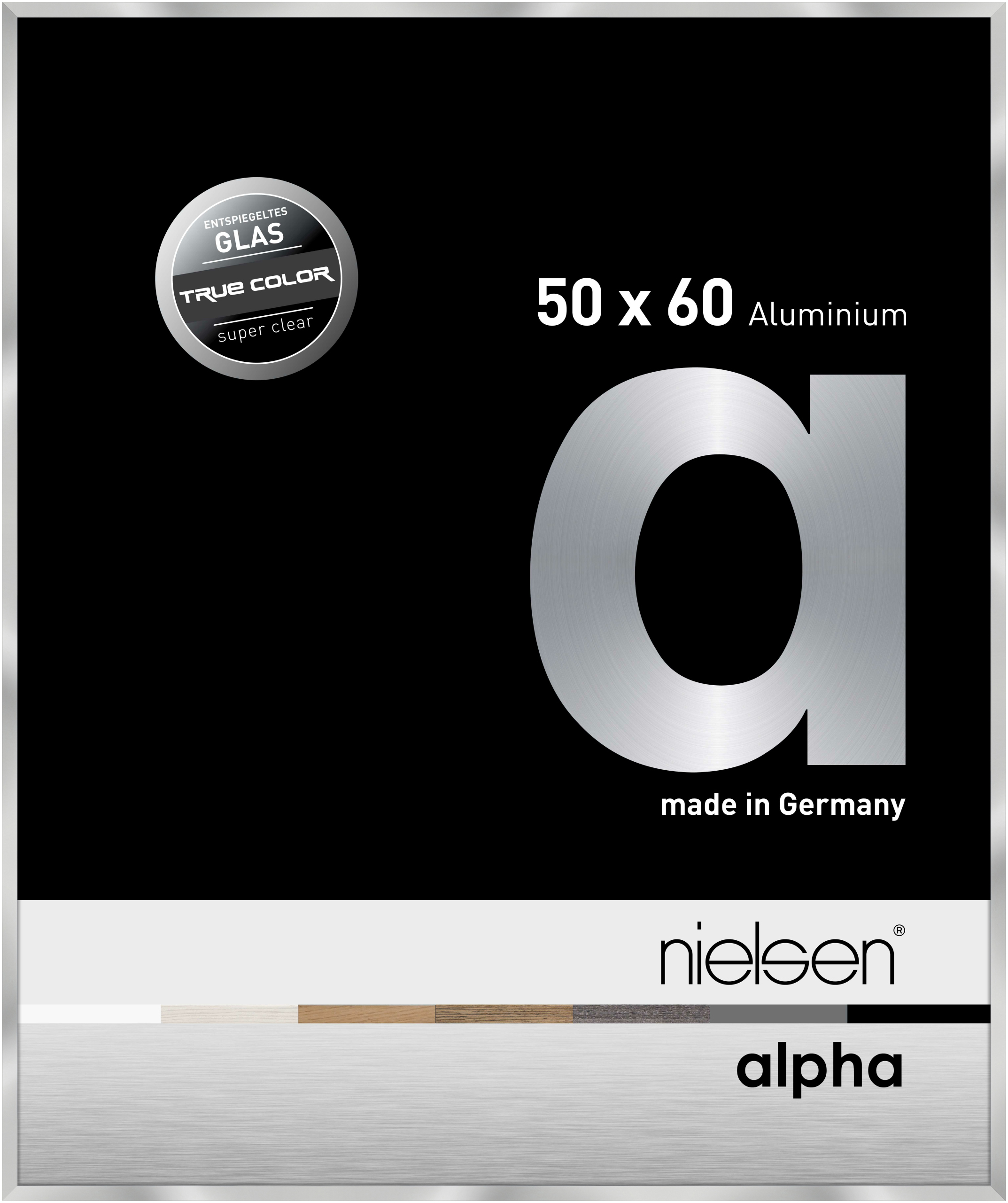 nielsen Aluminium Bilderrahmen Alpha True Color, 50x60 cm, Silber