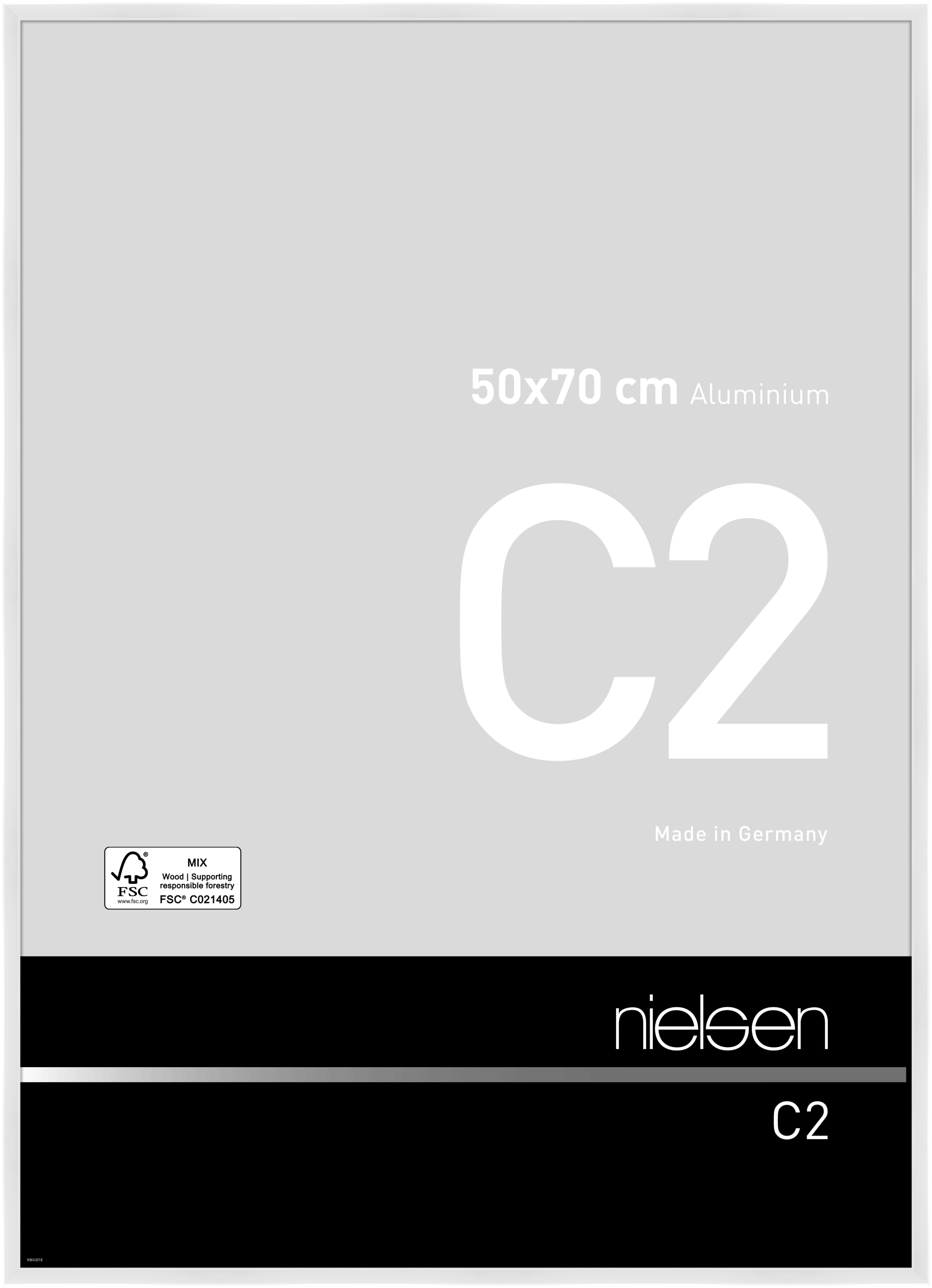 nielsen Aluminium Bilderrahmen C2 Vision, 50,0x70,0cm, Weiß Glanz