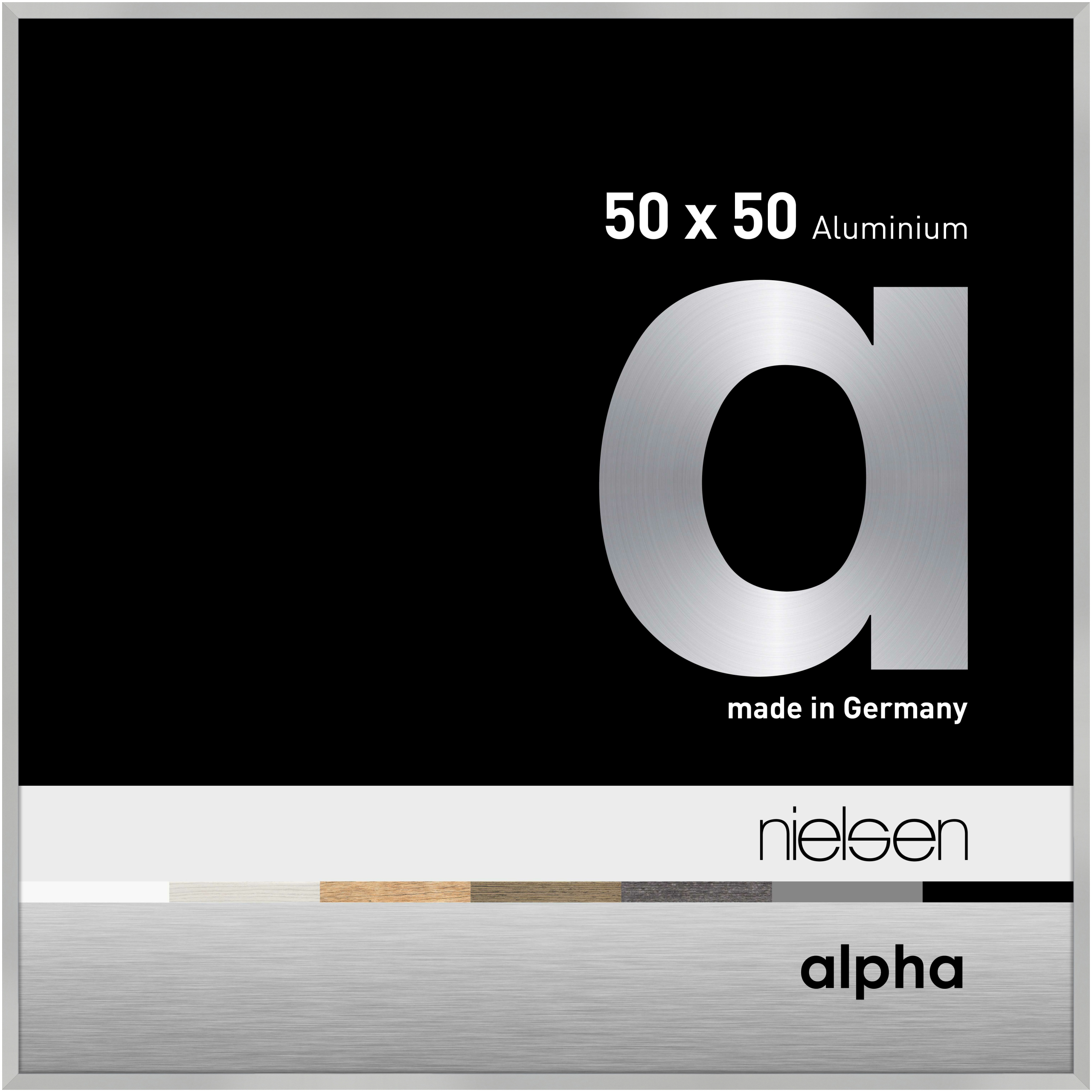 nielsen Aluminium Bilderrahmen Alpha, 50x50 cm, Silber Matt