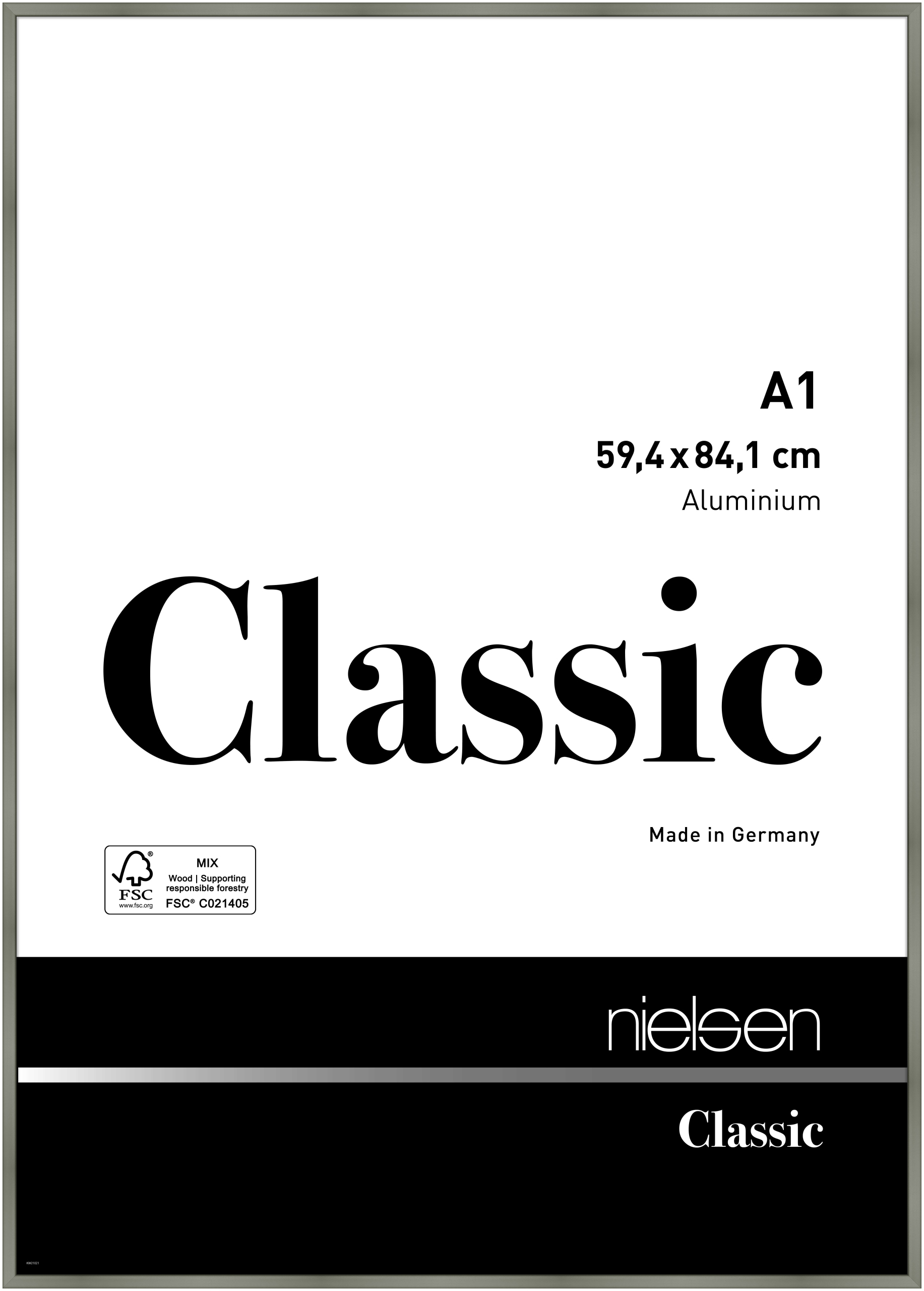 nielsen Aluminium Bilderrahmen Classic, 59,4x84,1 cm (A1), Platin