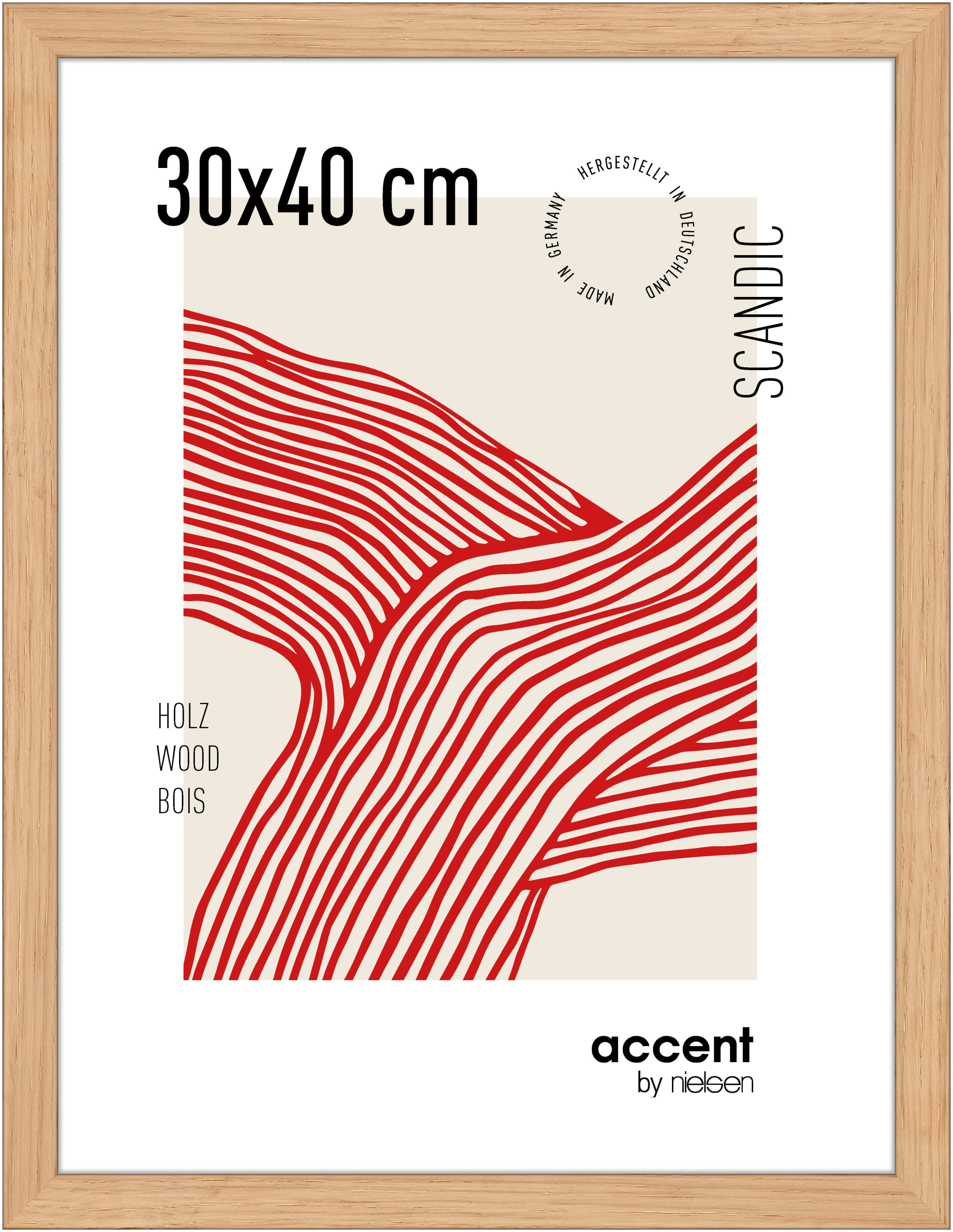 accent by nielsen Holz Bilderrahmen Scandic, 30x40 cm, Eiche