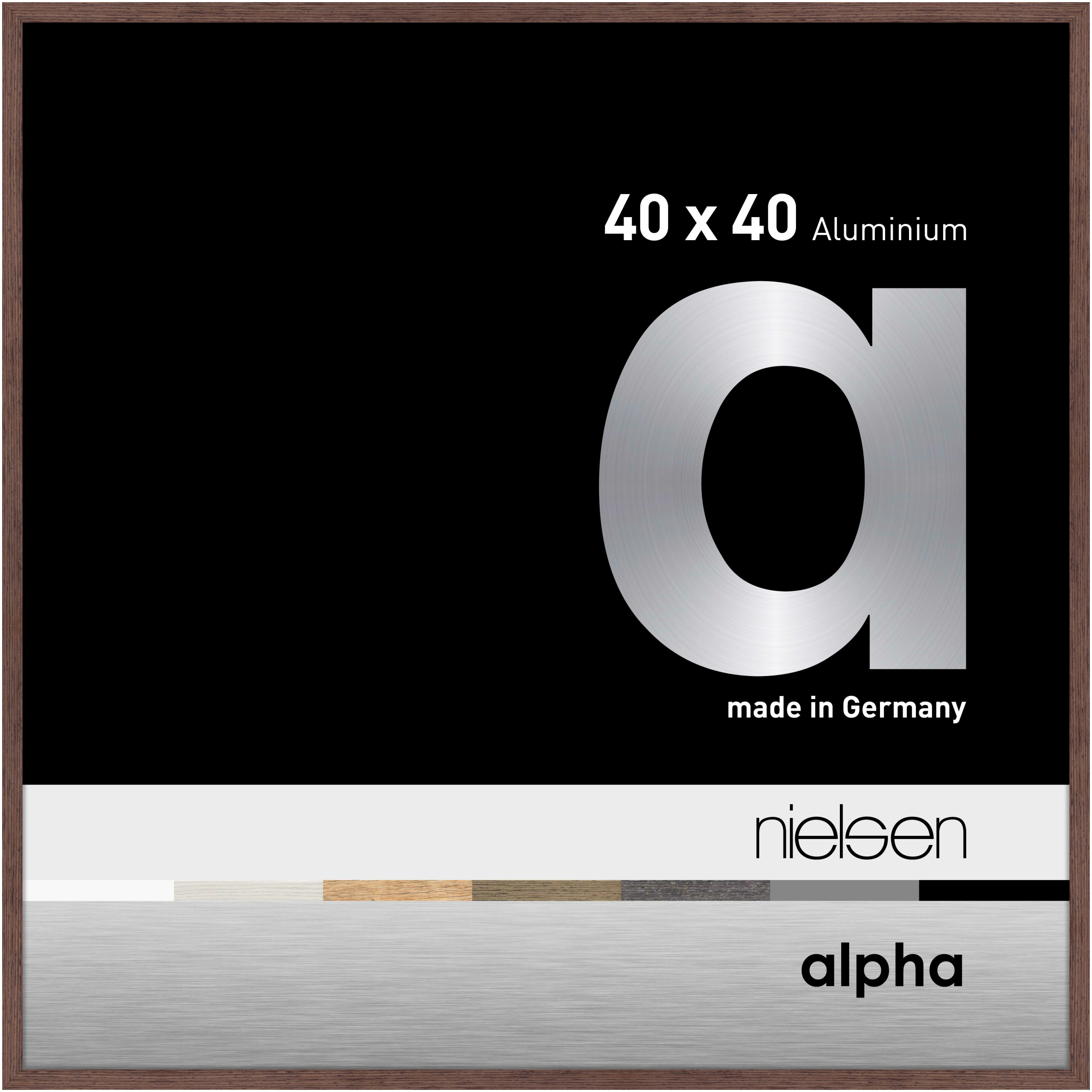 nielsen Aluminium Bilderrahmen Alpha, 40x40 cm, Wengé Hell