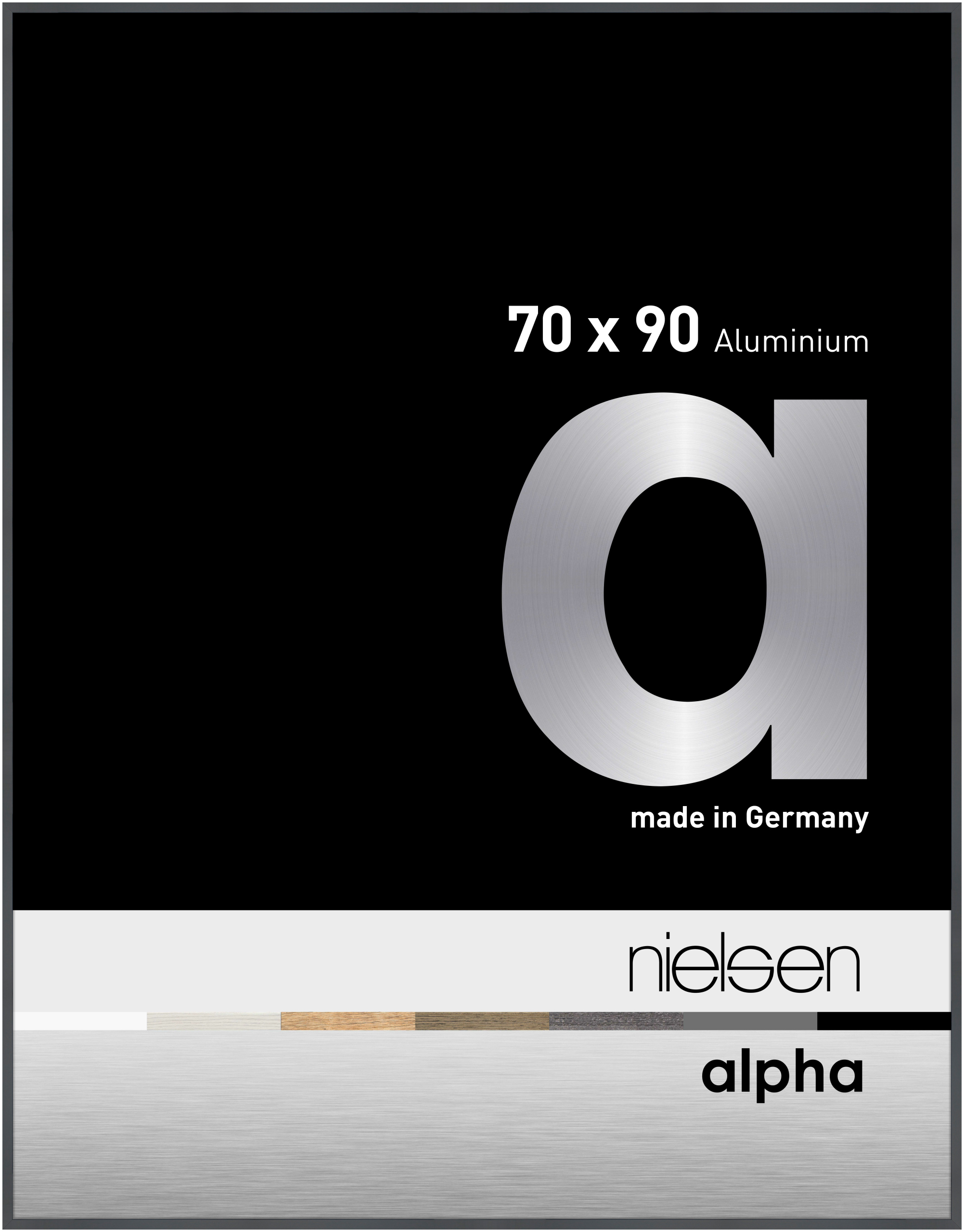 nielsen Aluminium Bilderrahmen Alpha, 70x90 cm, Dunkelgrau Glanz