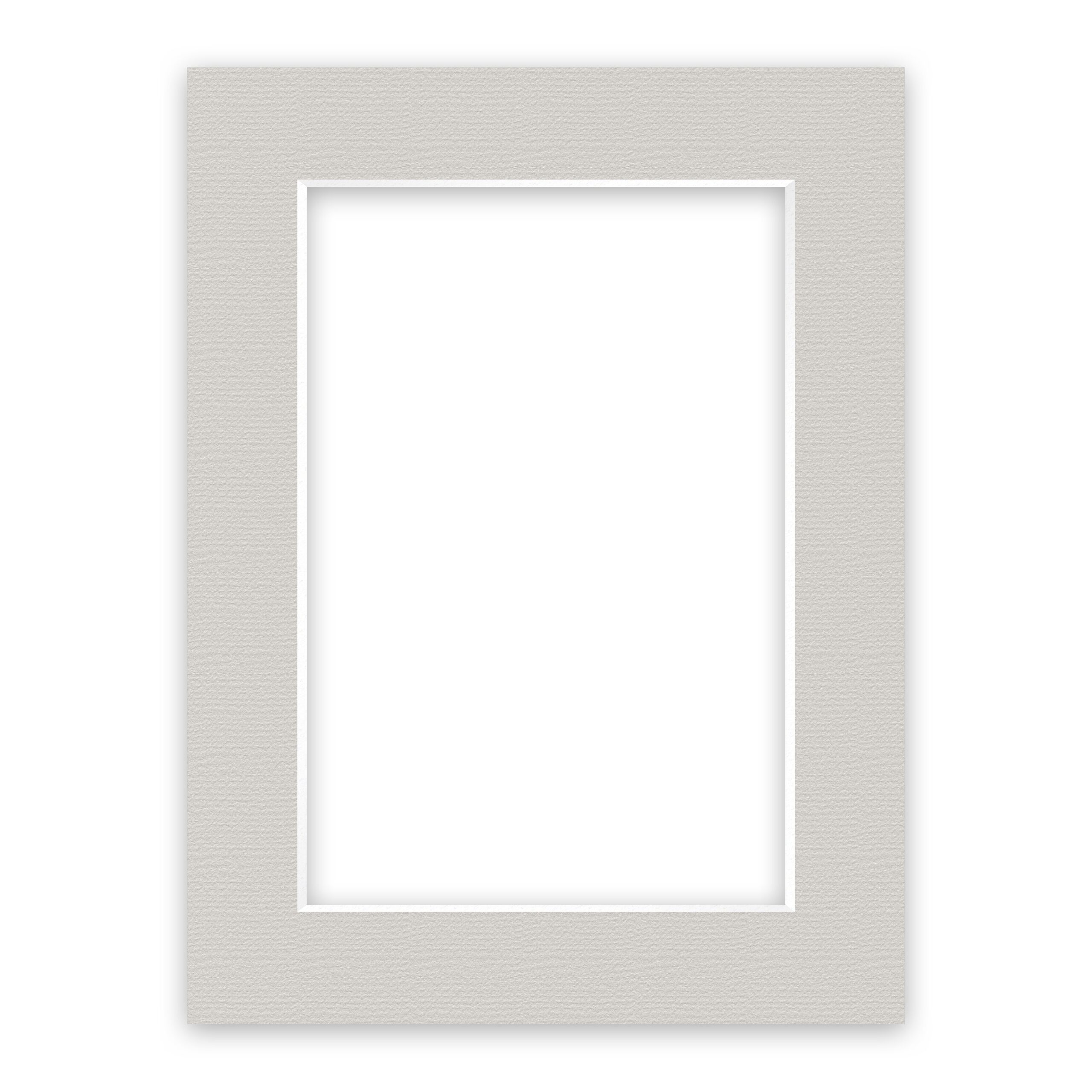nielsen Conservation Passepartout 2,2 mm, Außenformat 60x80 cm für Bilder 40x60 cm, Kieselgrau mit Struktur