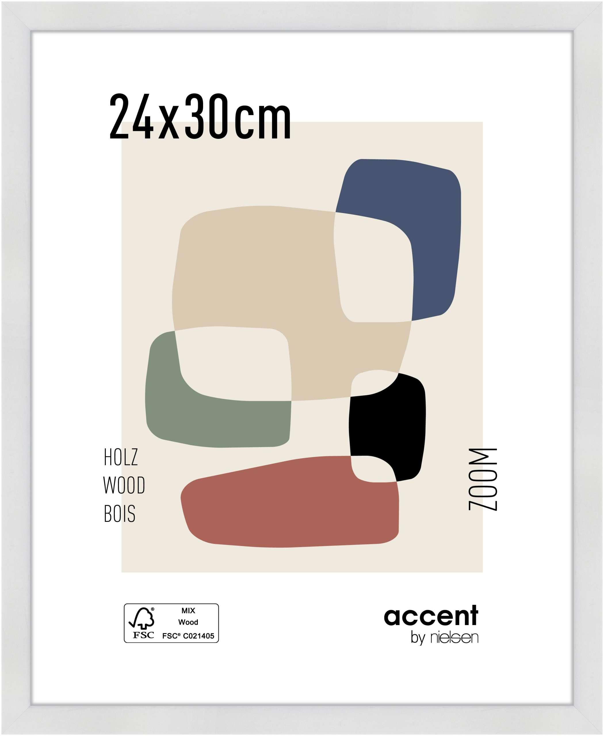 accent by nielsen Holz Bilderrahmen Zoom, 24x30 cm, Weiß