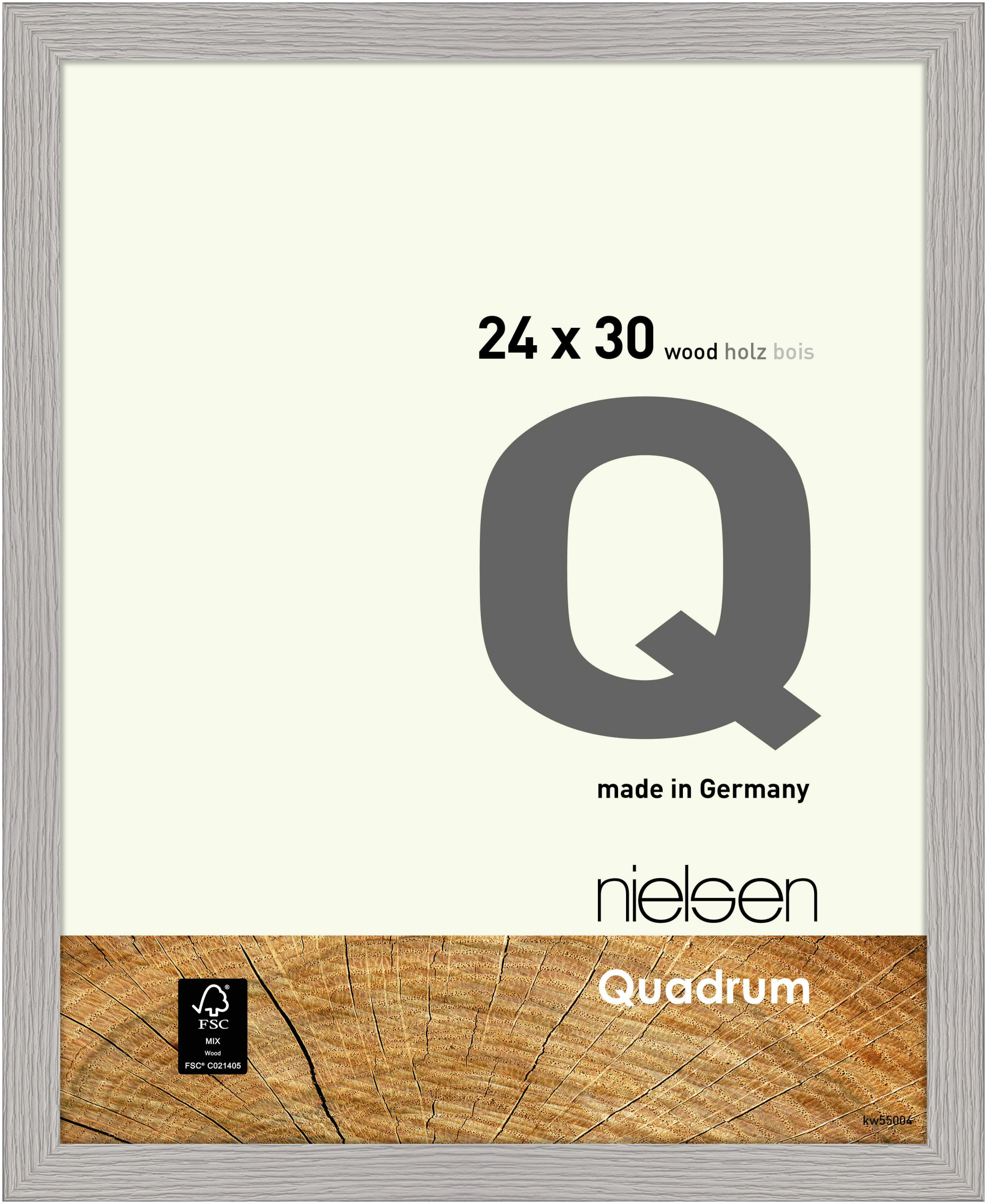 nielsen Holz Bilderrahmen Quadrum, 24x30 cm, Zementgrau