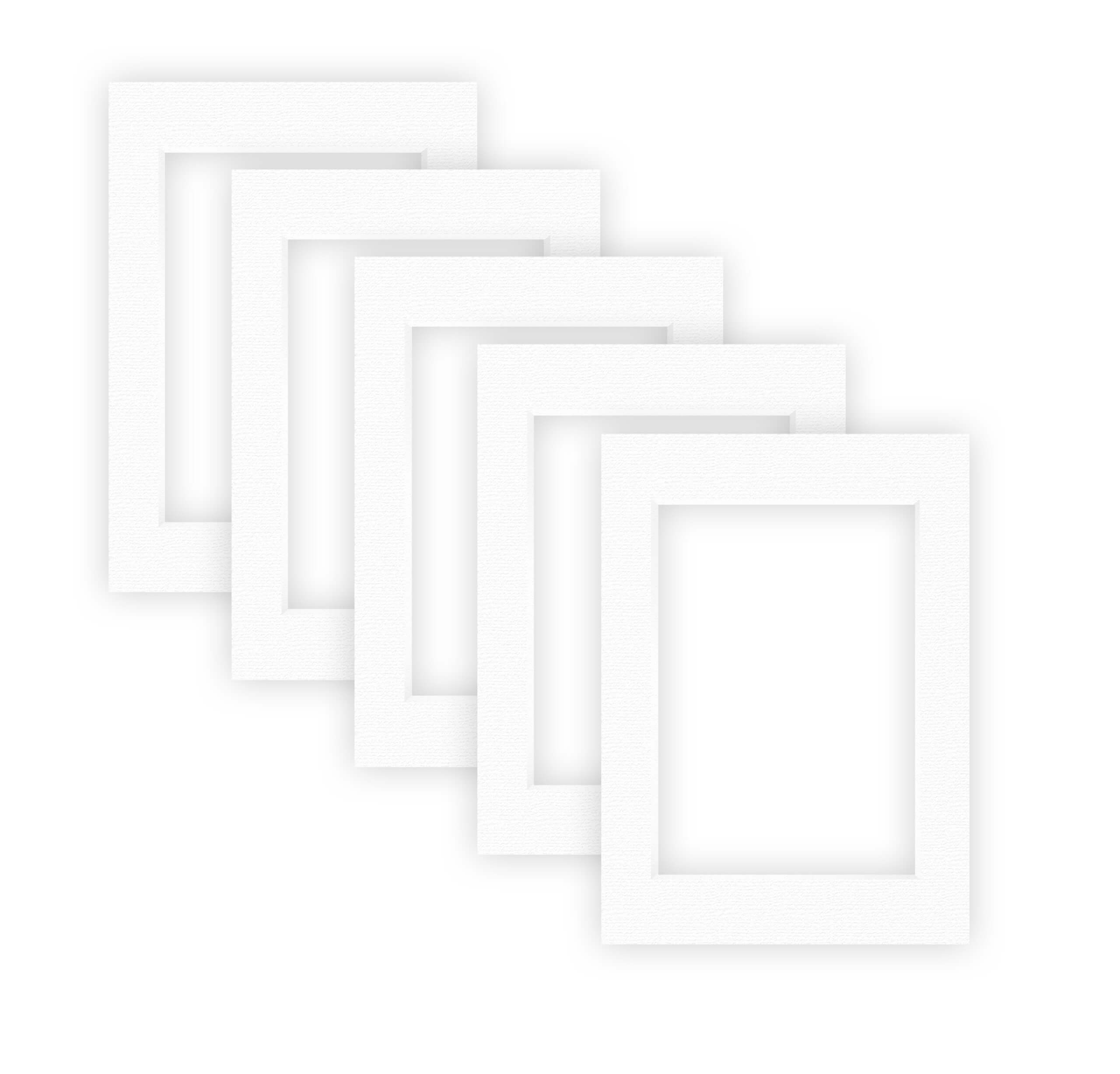 nielsen Conservation Passepartout 1,5 mm, 5er Set, Außenformat 13x18 cm für Bilder 9x13 cm, Polar weiß mit Struktur