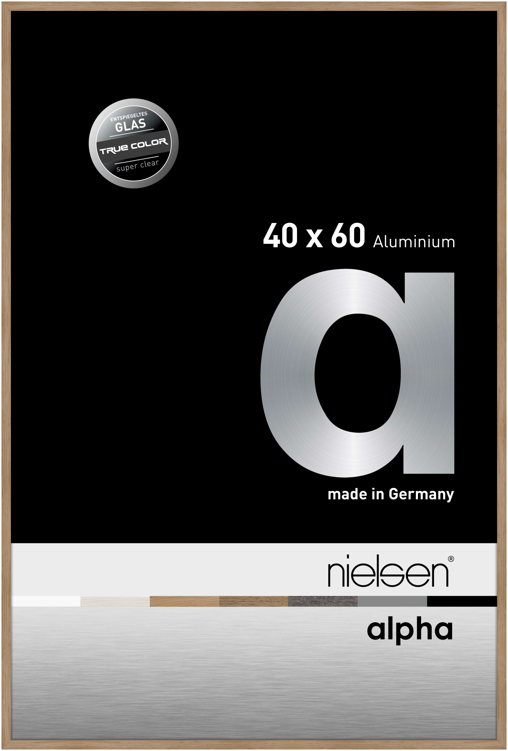 nielsen Aluminium Bilderrahmen Alpha True Color, 40x60 cm, Eiche