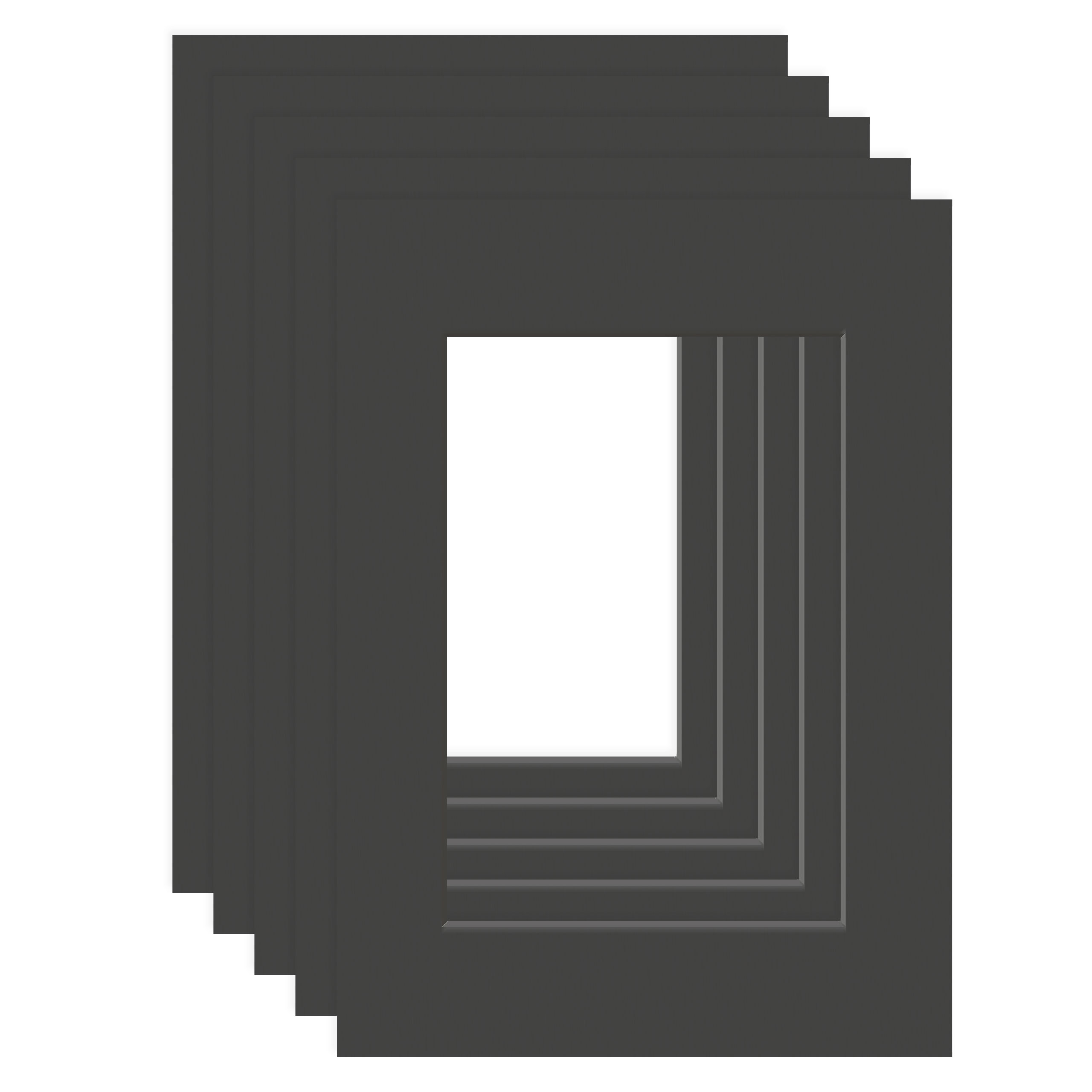 DEHA Design Passepartout (5er SET) 13x18 cm für Bilder im Format 9x13, Schwarz