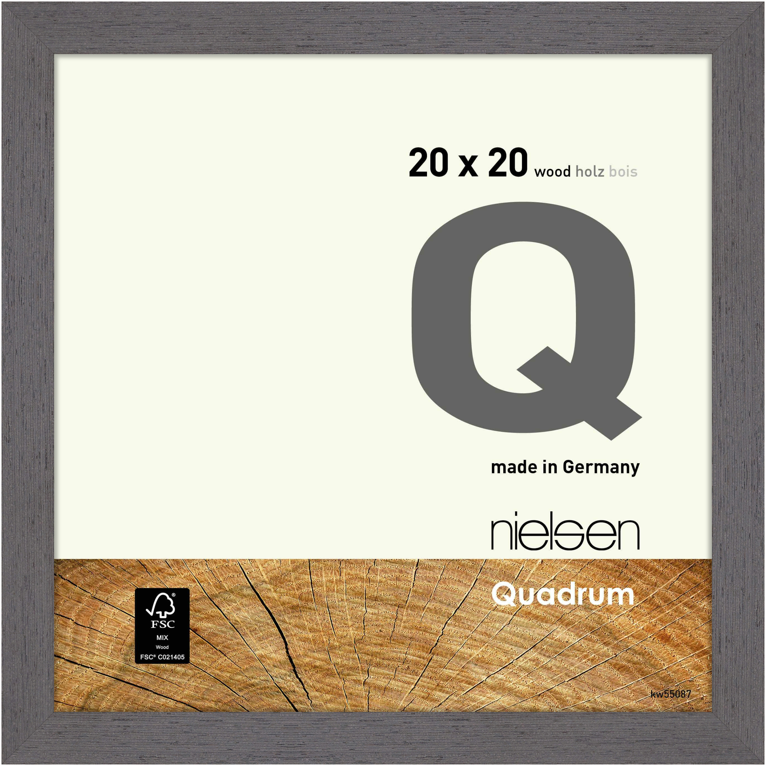 nielsen Holz Bilderrahmen Quadrum, 20x20 cm, Grau