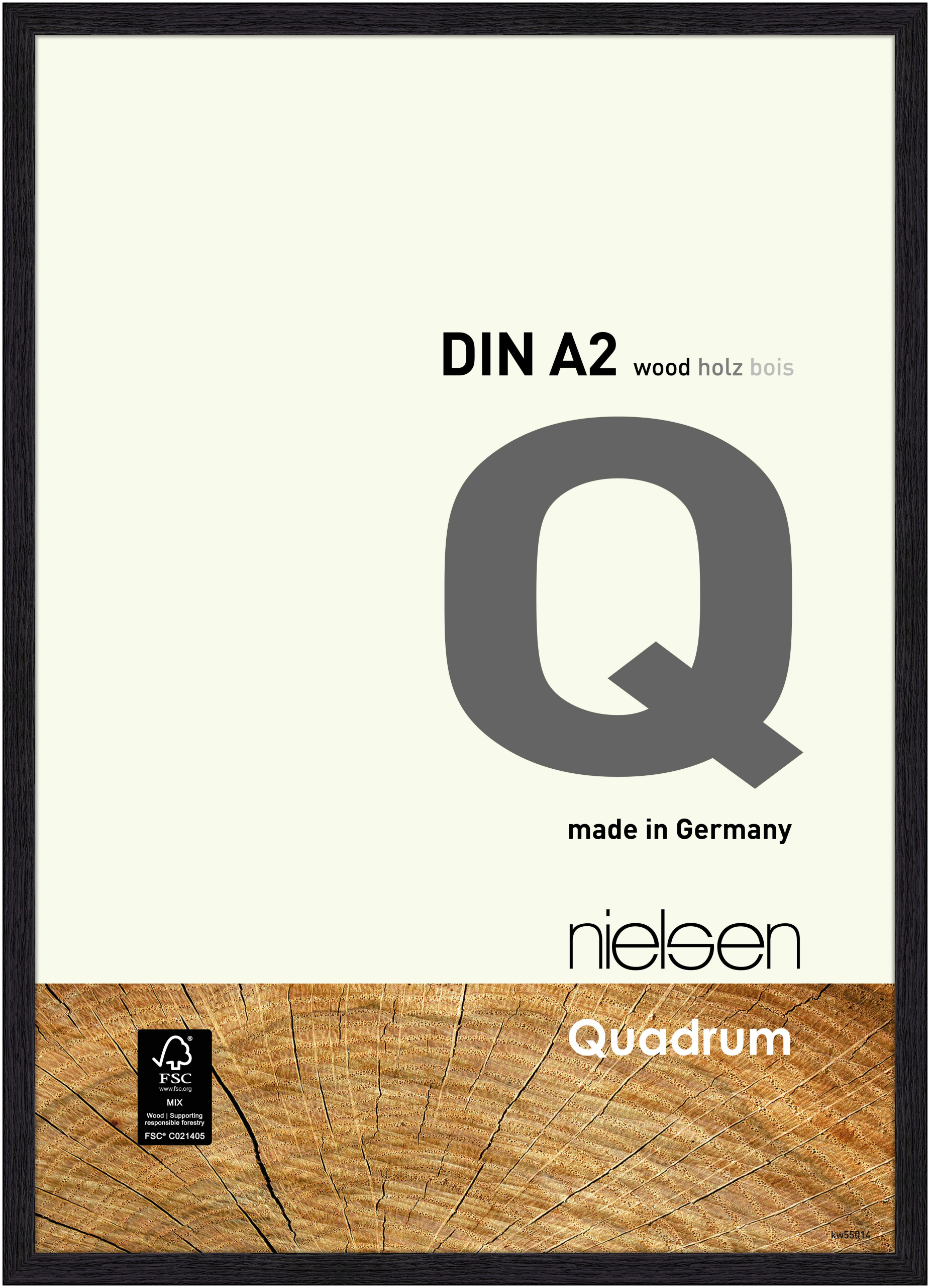 nielsen Holz Bilderrahmen Quadrum, 42x59,4 cm (A2), Rabenschwarz