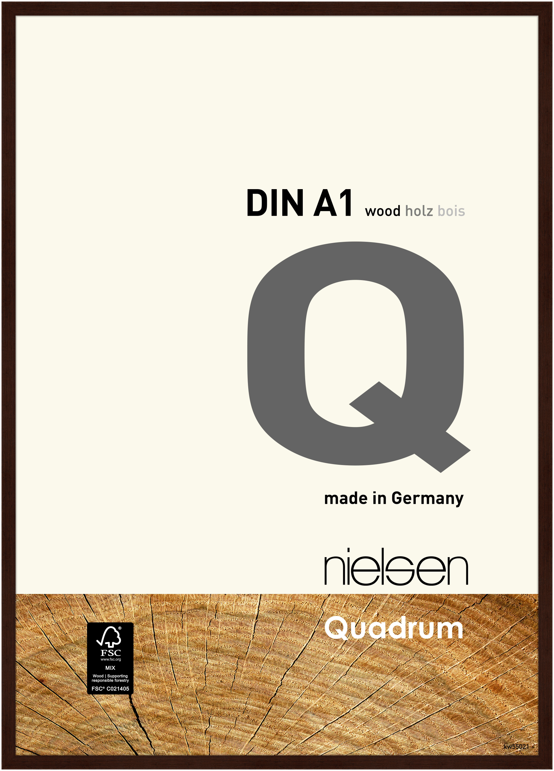 nielsen Holz Bilderrahmen Quadrum, 59,4x84,1 cm (A1), Wengé