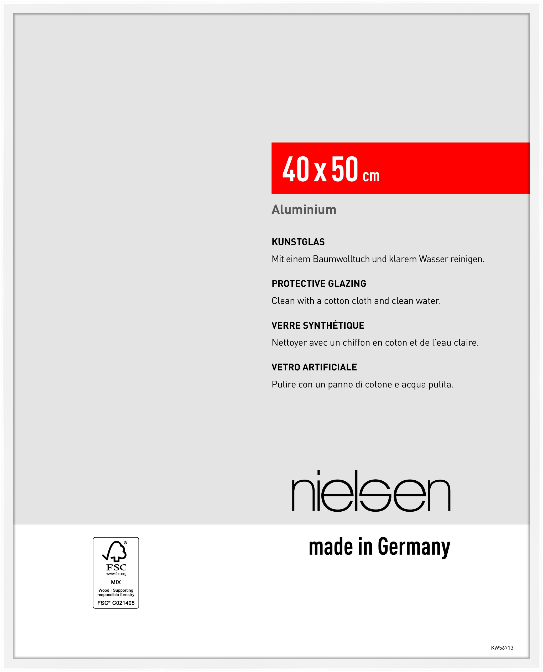 nielsen Aluminium Bilderrahmen Atlanta, 40 x 50 cm, Weiß matt