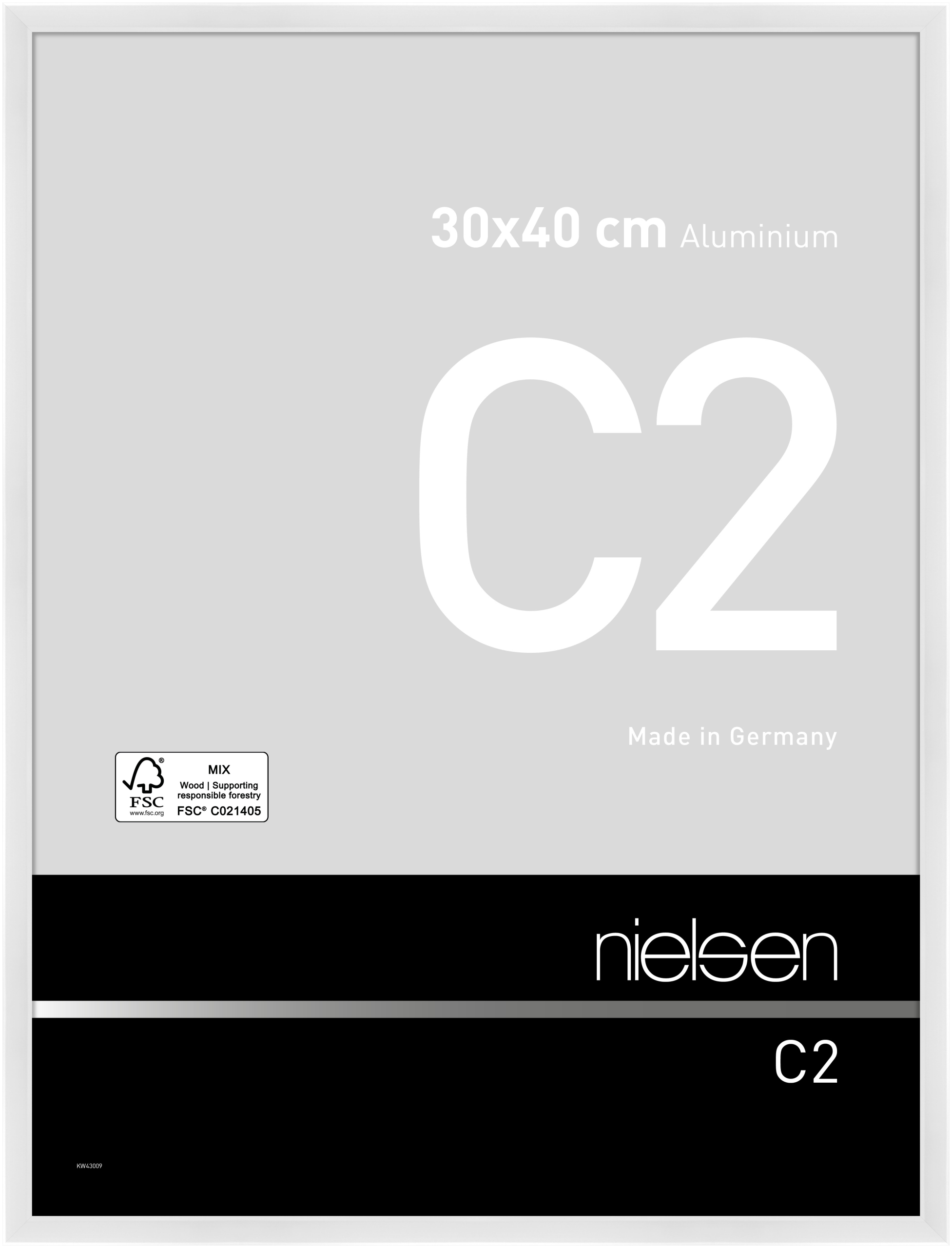 nielsen Aluminium Bilderrahmen C2, 30x40 cm, Weiß Glanz