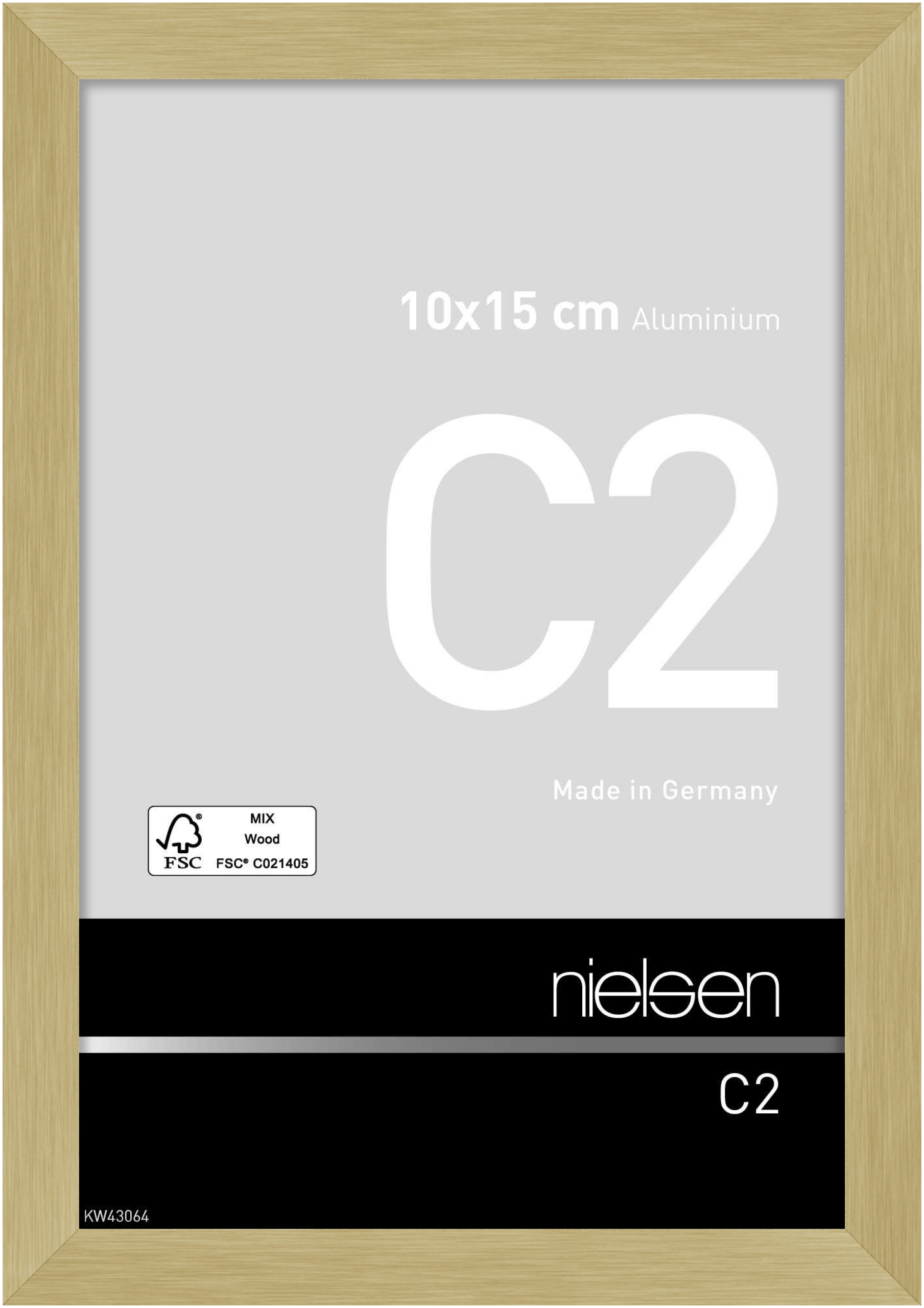 nielsen Aluminium Bilderrahmen C2, 10x15 cm, Struktur Gold Matt