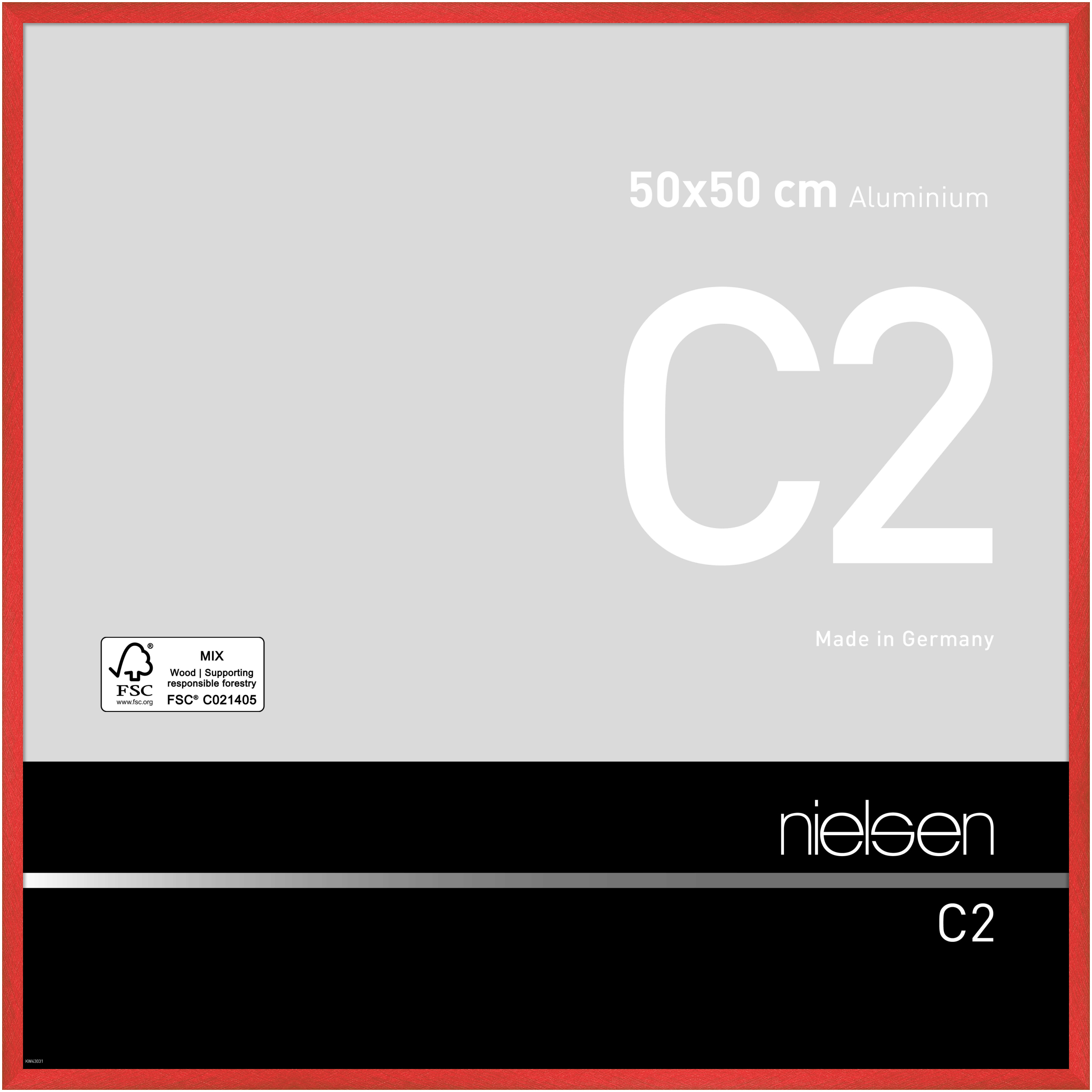 nielsen Aluminium Bilderrahmen C2, 50x50 cm, Tornado Rot