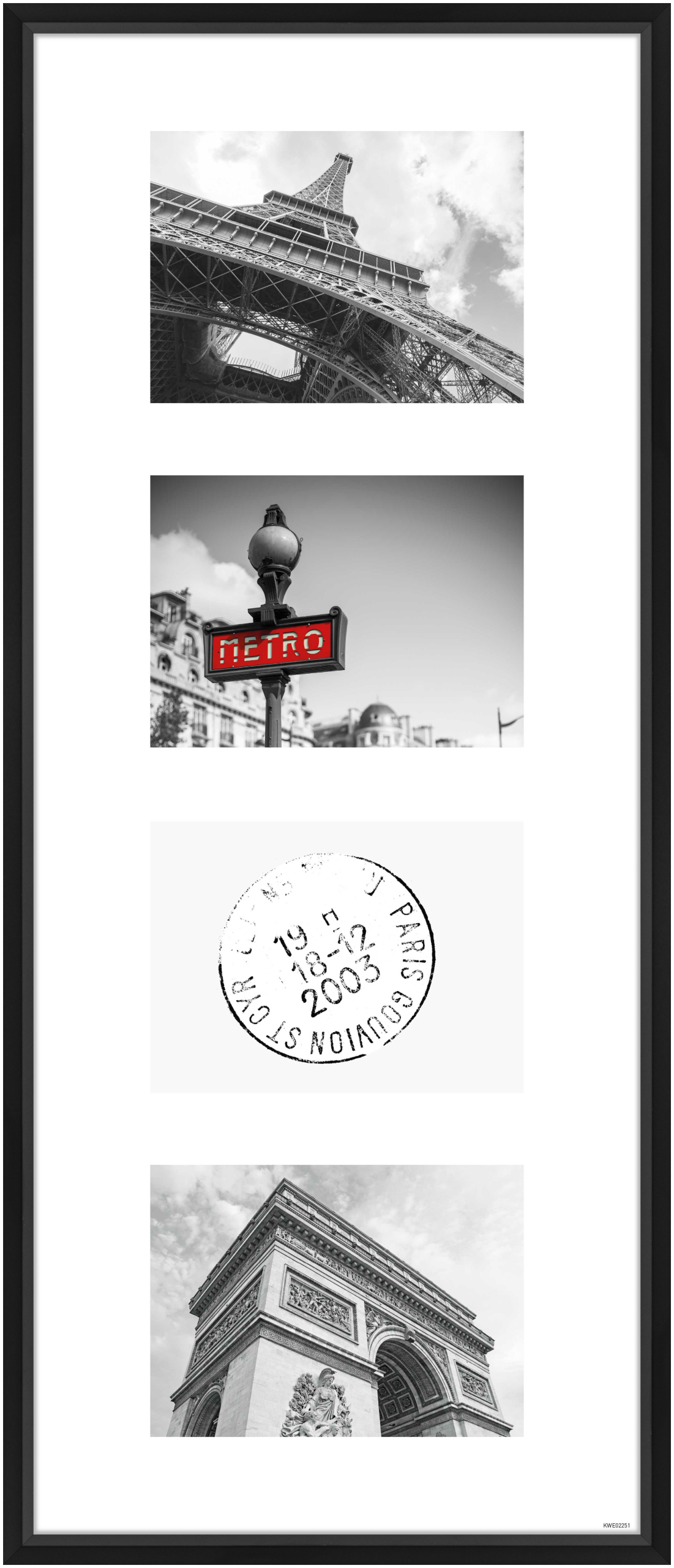 nielsen Aluminium Bilderrahmen Gallery Junior, 30x74 cm - 4x 13x18 cm, Schwarz Matt