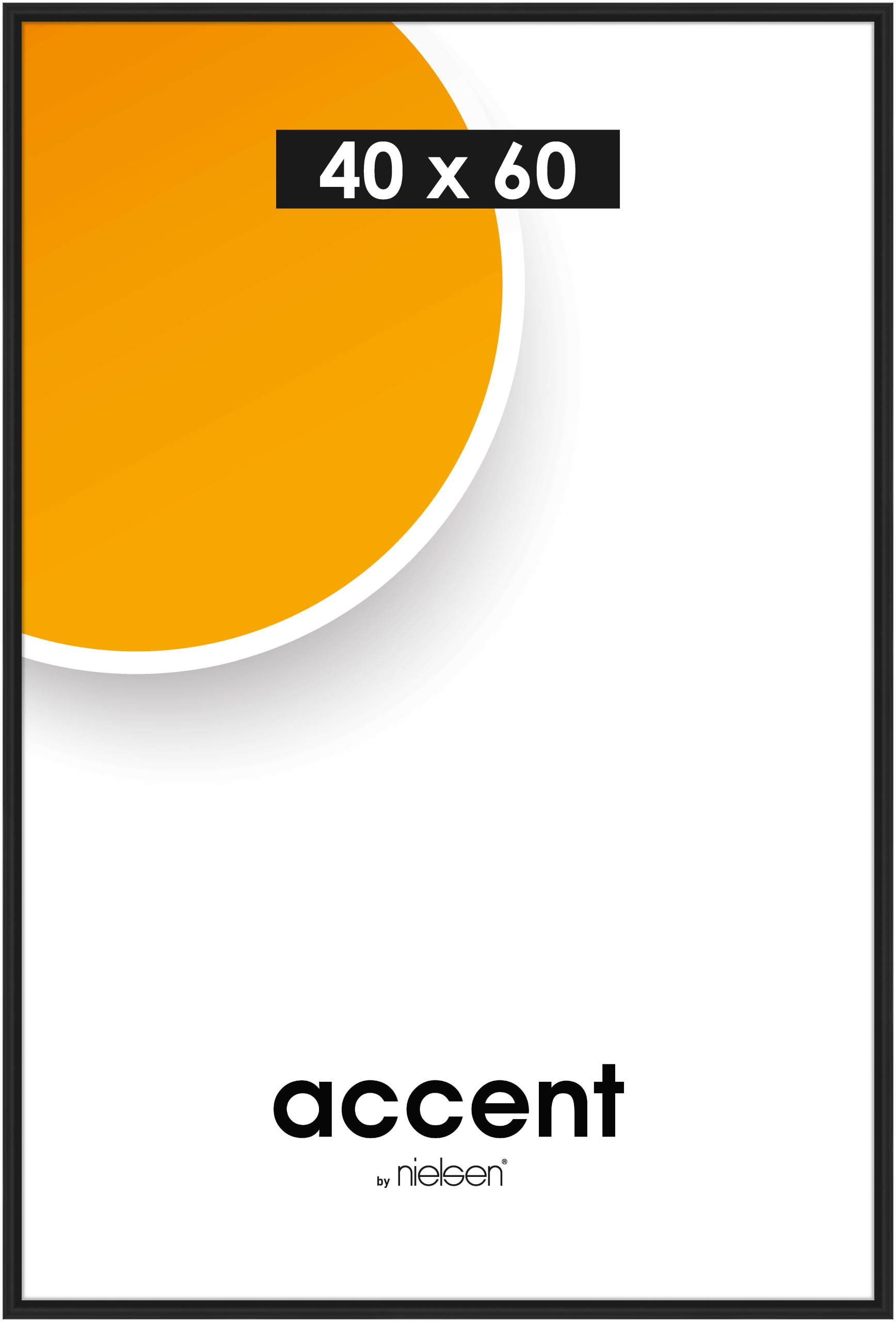 accent by nielsen Kunststoff Bilderrahmen Colorado Uni, 40x60 cm, Schwarz