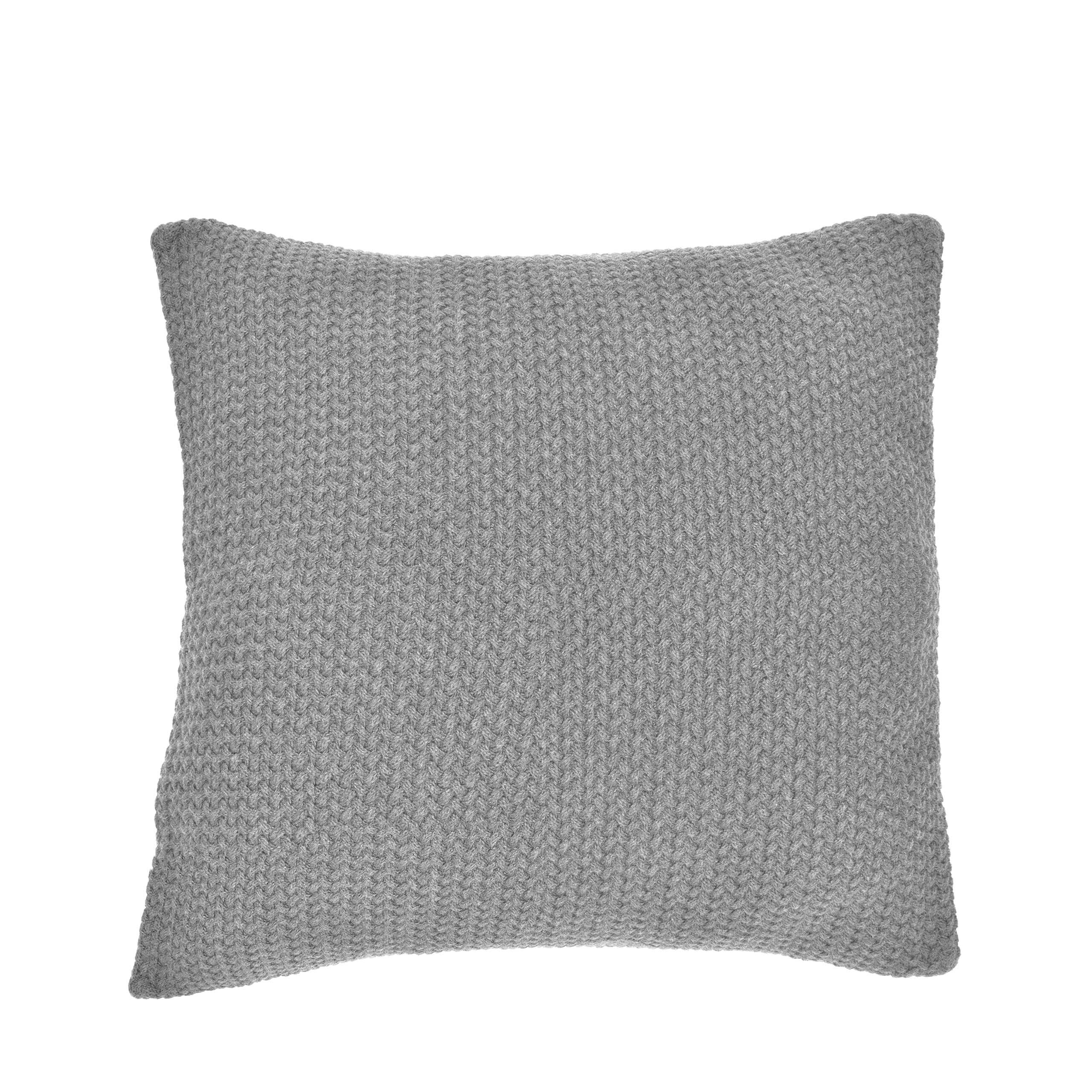 nielsen HOME Kissenbezug Kian gestrickt,50x50 cm, Hellgrau, 100% Baumwolle, Strick, OEKO-TEX Standard 100