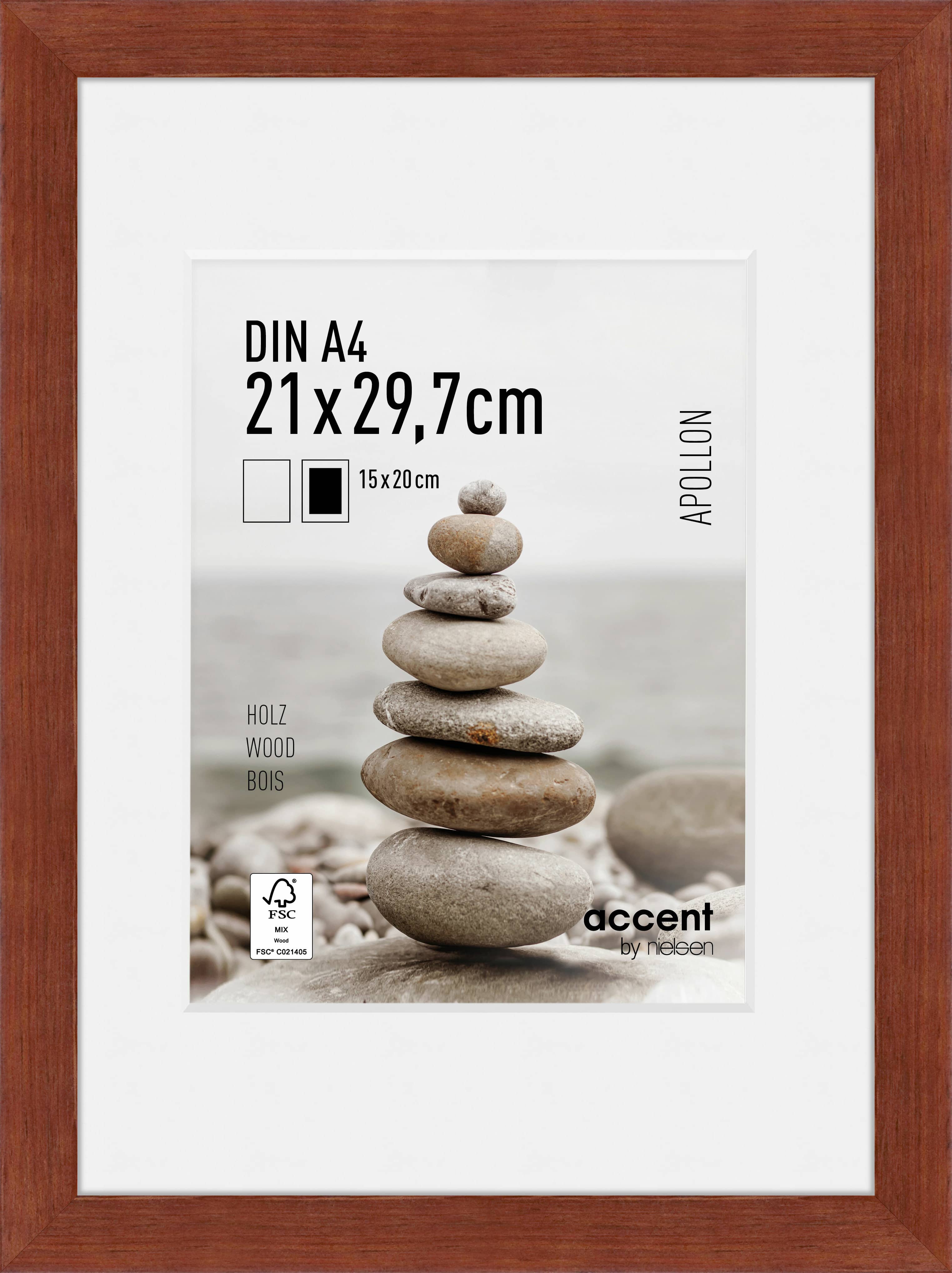 accent by nielsen Holz Bilderrahmen Apollon, 21x29,7 cm (A4), Wengé