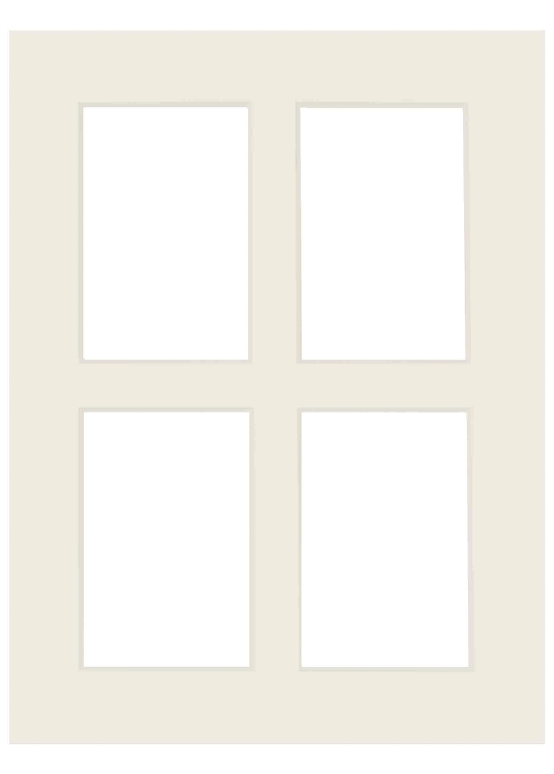 nielsen Passepartout Premium 2,5 mm, Außenformat 30x40 cm für 4 Bilder 10x15 cm, antikweiß (creme)