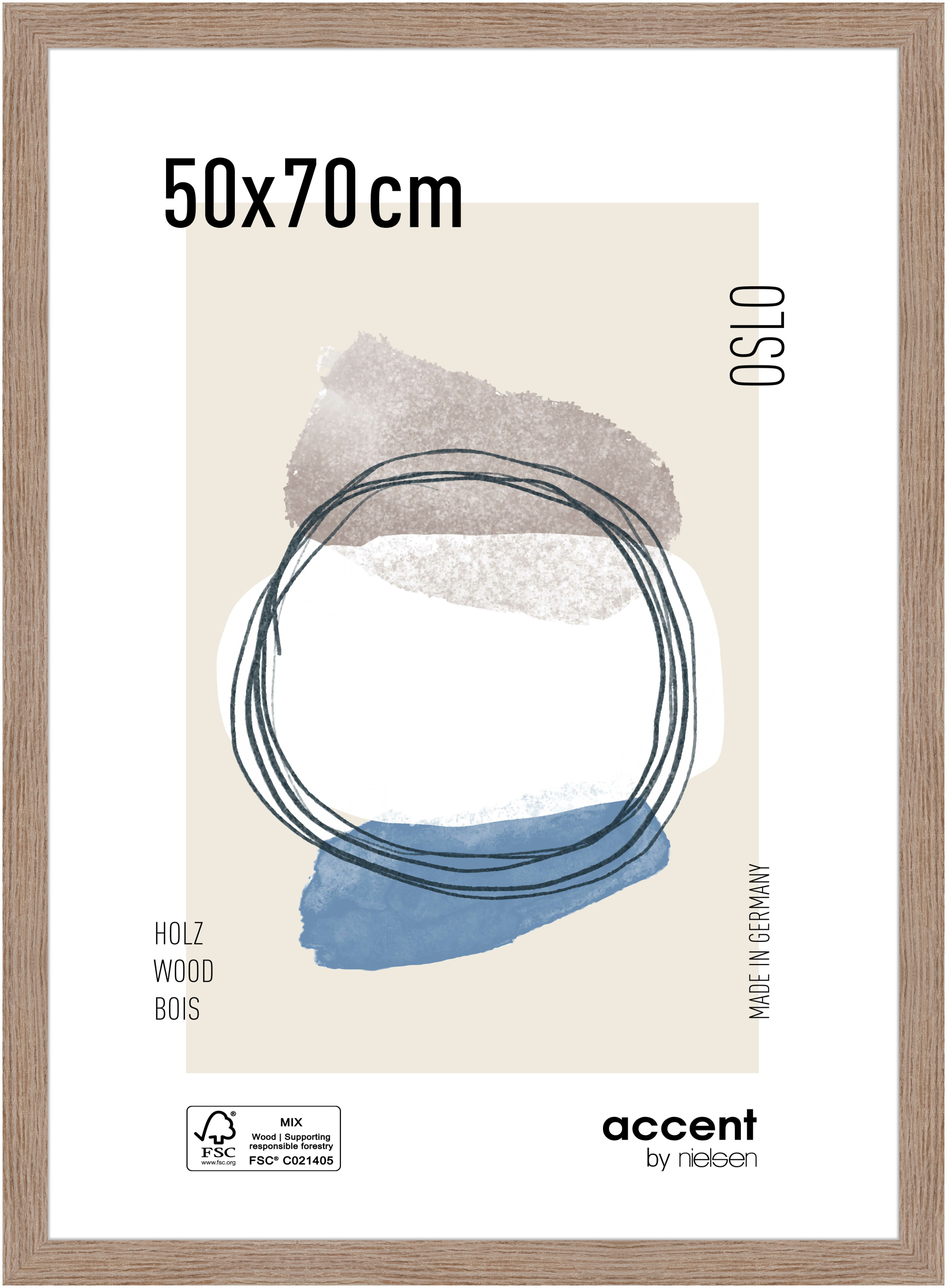 accent by nielsen Holz Bilderrahmen Oslo, 50x70 cm, Eiche