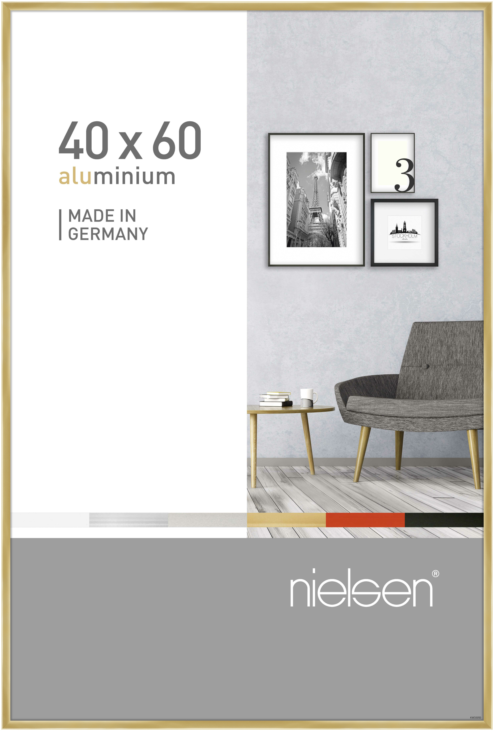 nielsen Aluminium Bilderrahmen Pixel, 40x60 cm, Gold
