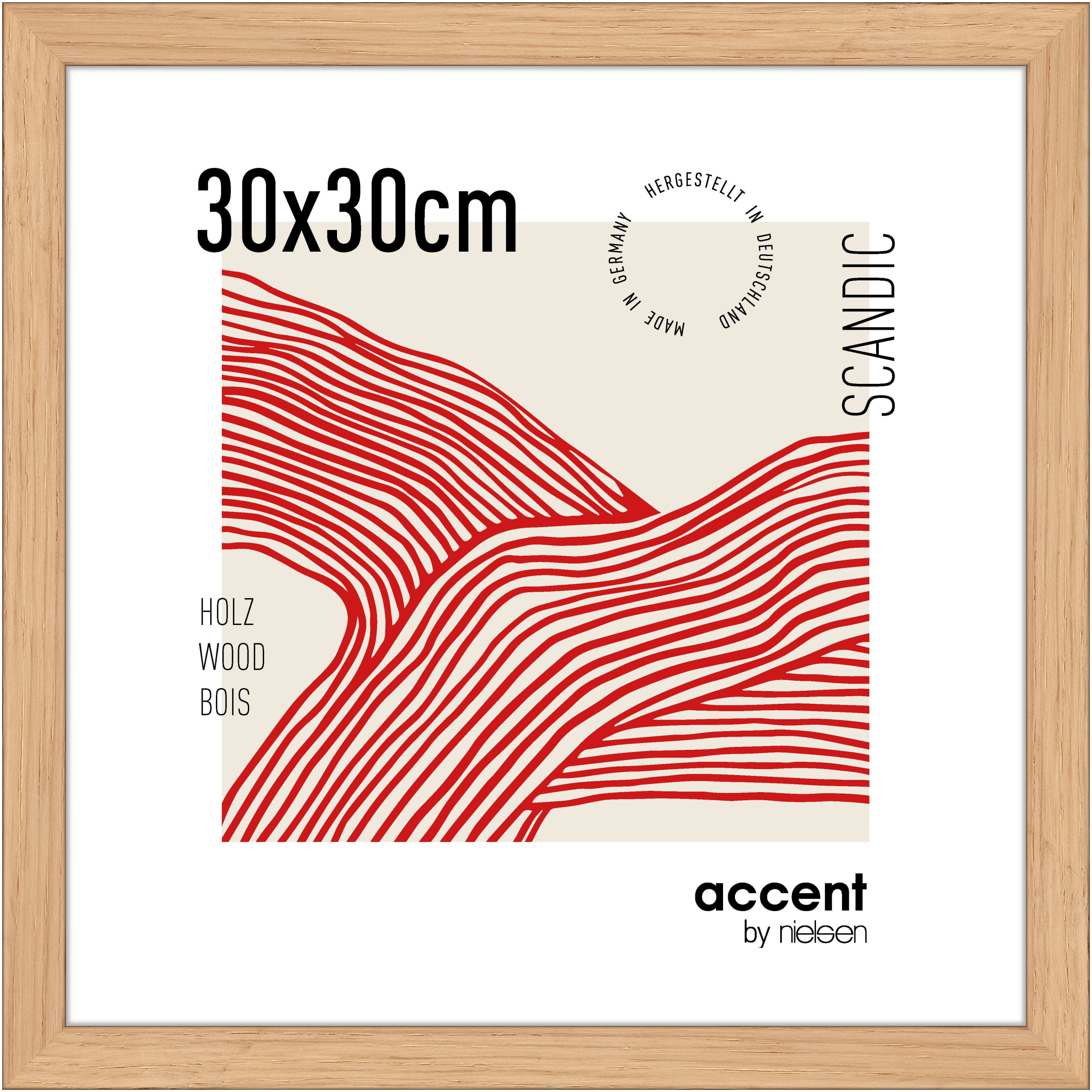 accent by nielsen Holz Bilderrahmen Scandic, 30x30 cm, Eiche