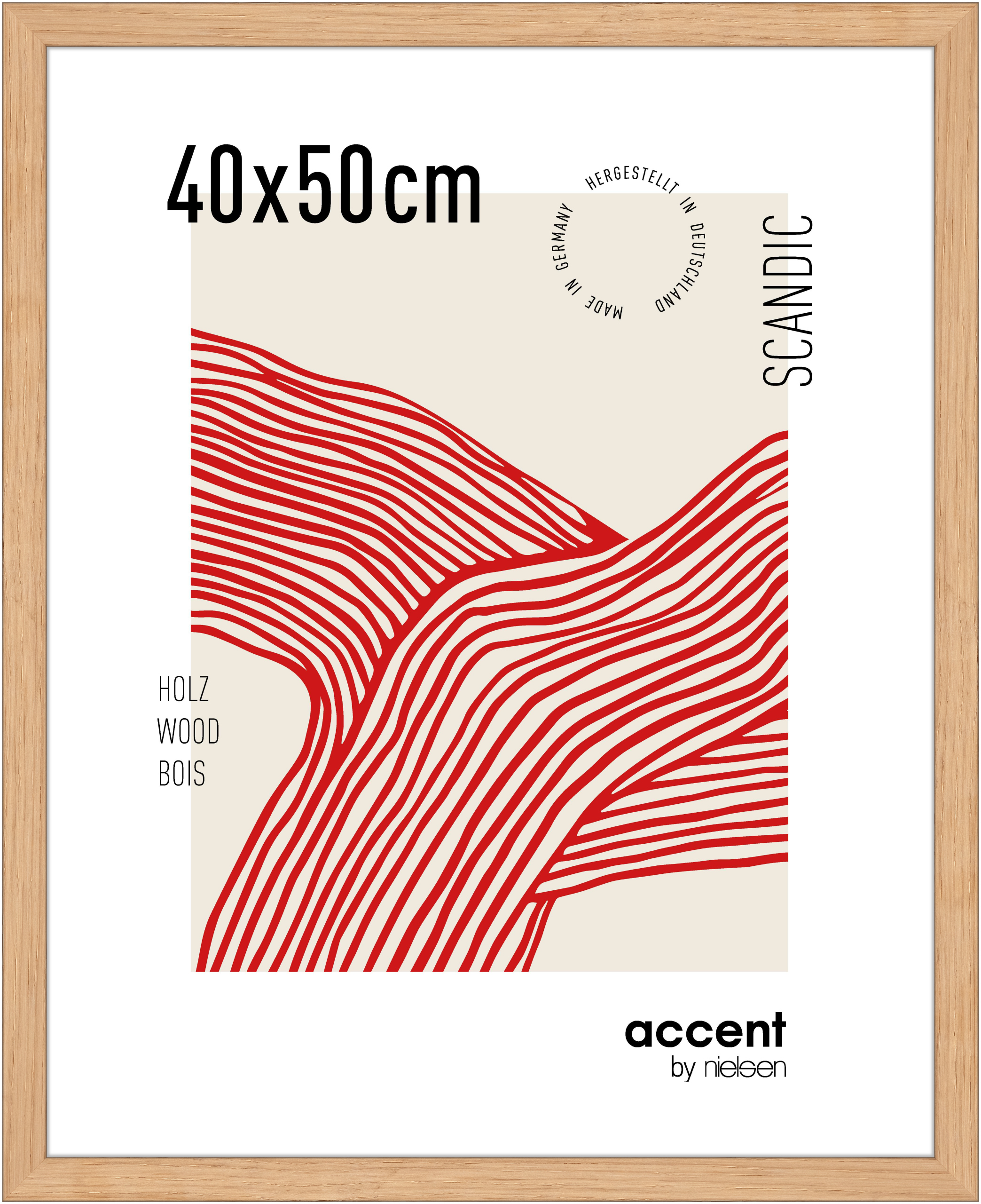 accent by nielsen Holz Bilderrahmen Scandic, 40x50 cm, Eiche