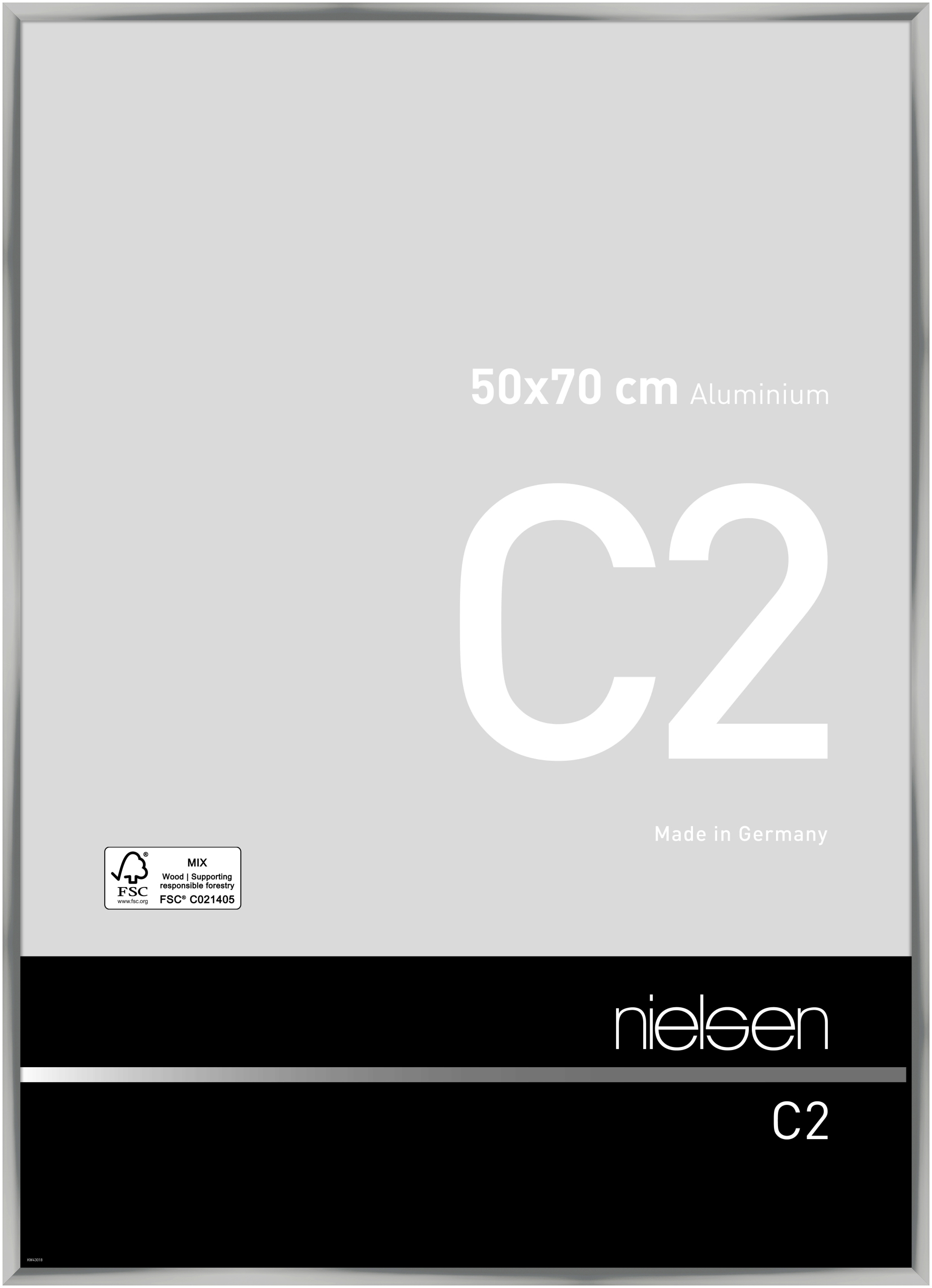 nielsen Aluminium Bilderrahmen C2, 50x70 cm, Silber