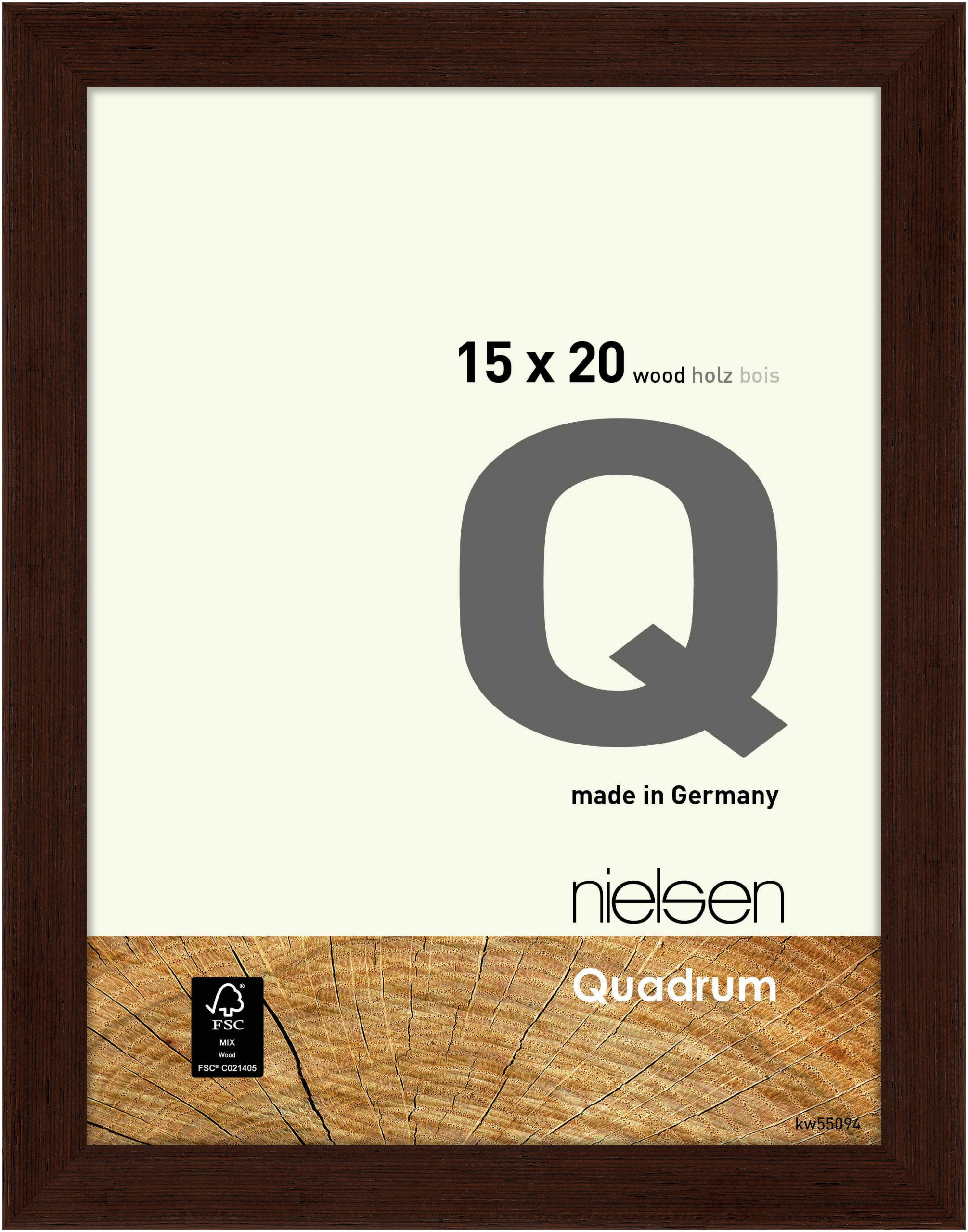 nielsen Holz Bilderrahmen Quadrum, 15x20 cm, Wengé