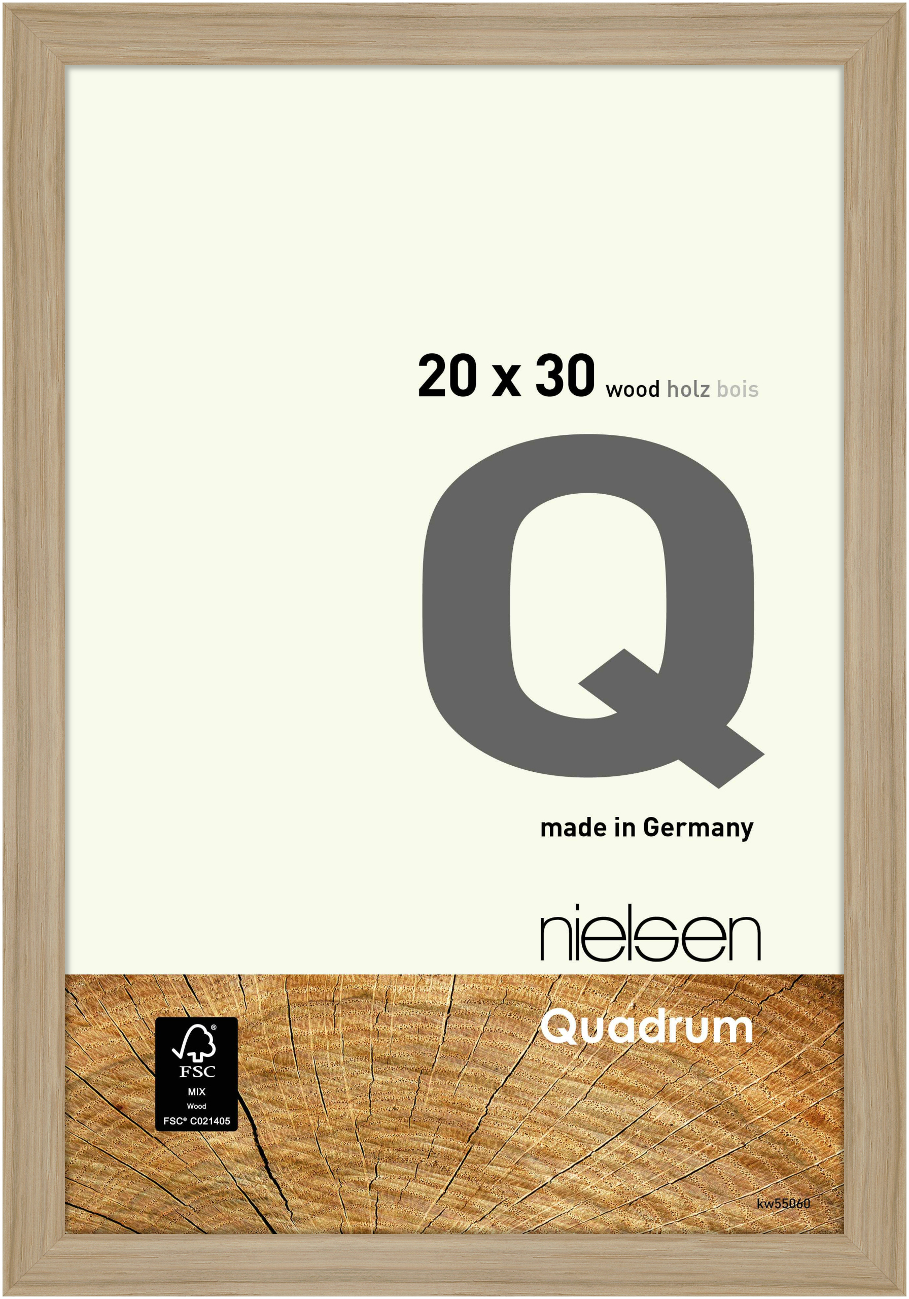 nielsen Holz Bilderrahmen Quadrum, 20x30 cm, Eiche Natur