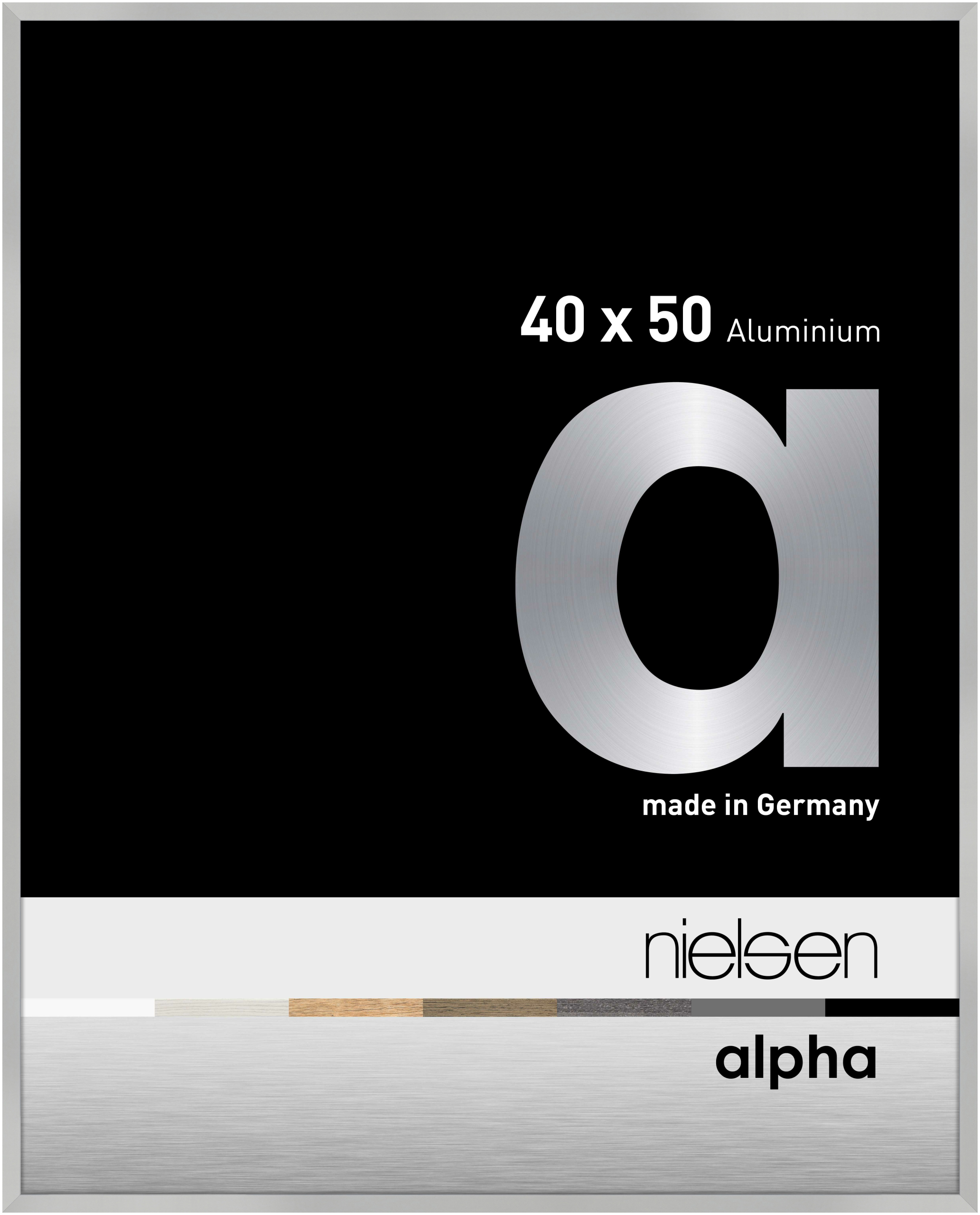 nielsen Aluminium Bilderrahmen Alpha, 40x50 cm, Silber Matt