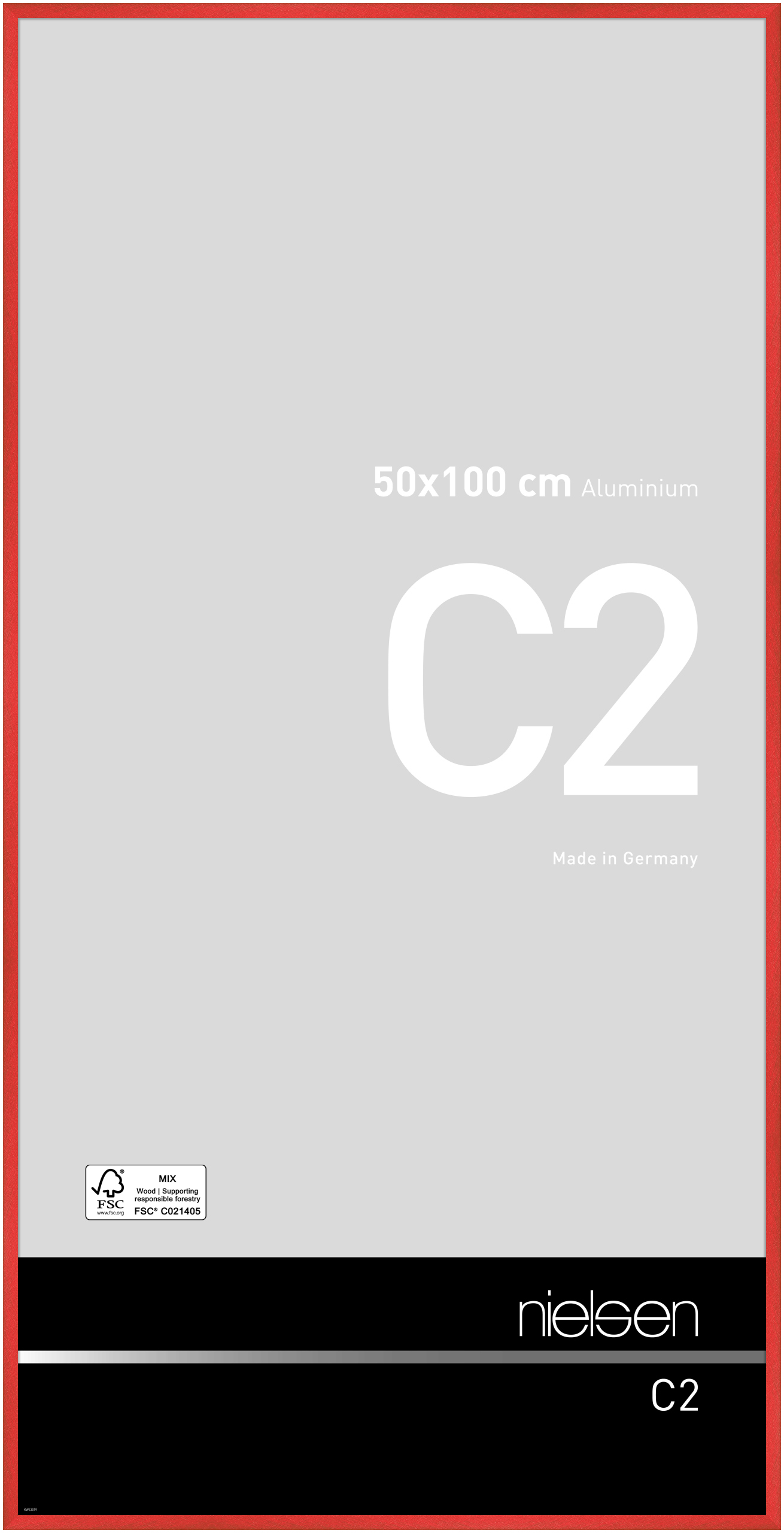 nielsen Aluminium Bilderrahmen C2, 50x100 cm, Tornado Rot