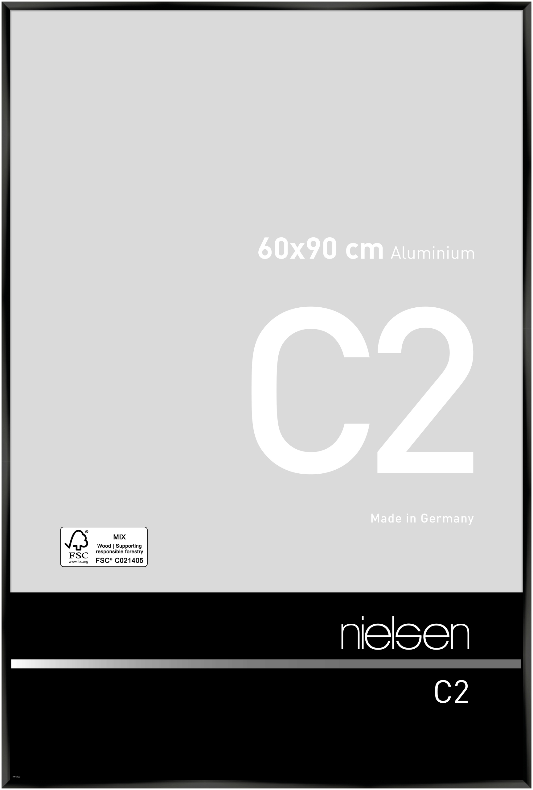 nielsen Aluminium Bilderrahmen C2, 60x90 cm, Eloxal Schwarz Glanz