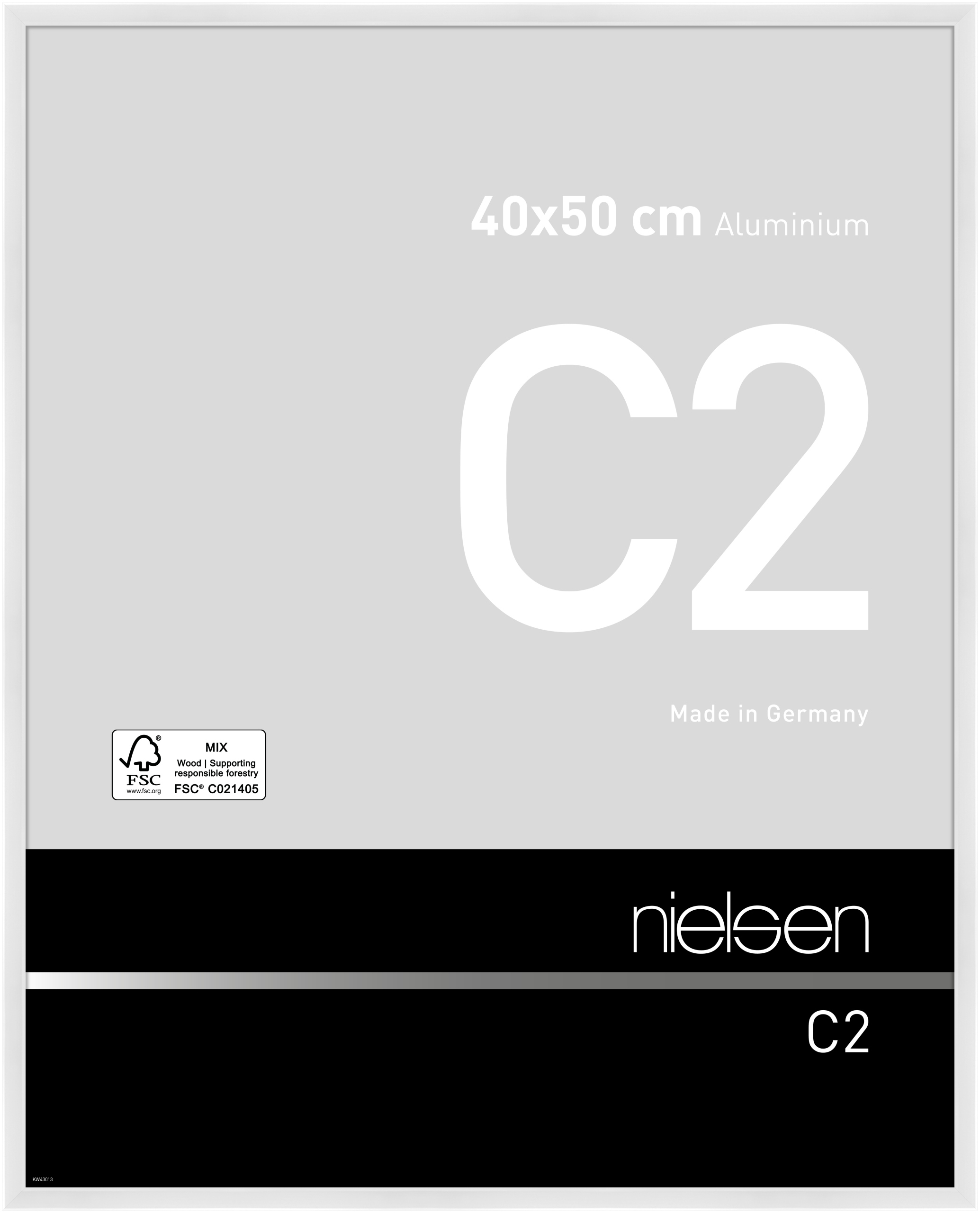 nielsen Aluminium Bilderrahmen C2, 40x50 cm, Weiß Glanz