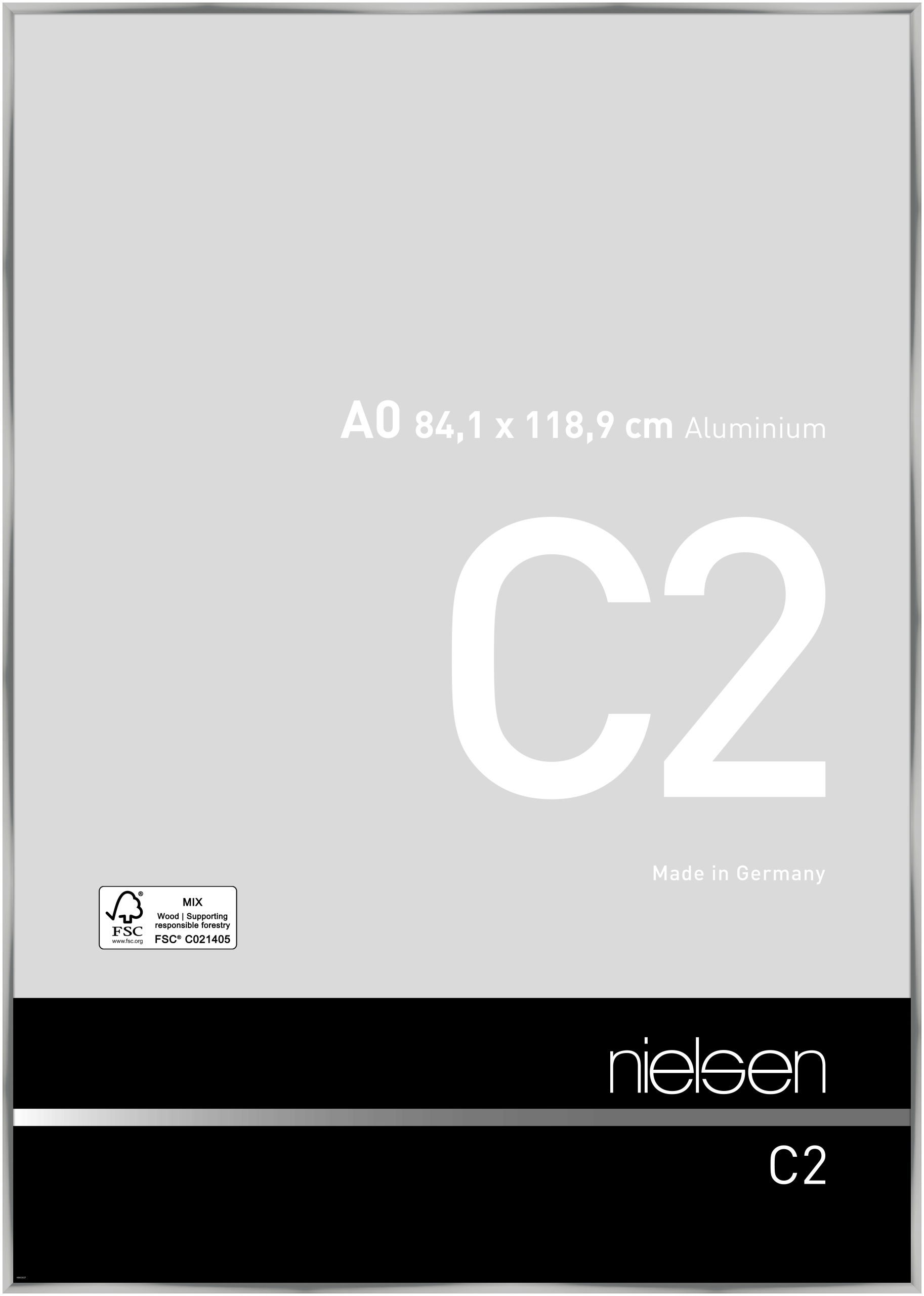 nielsen Aluminium Bilderrahmen C2, 84,1x118,9 cm (A0), Silber