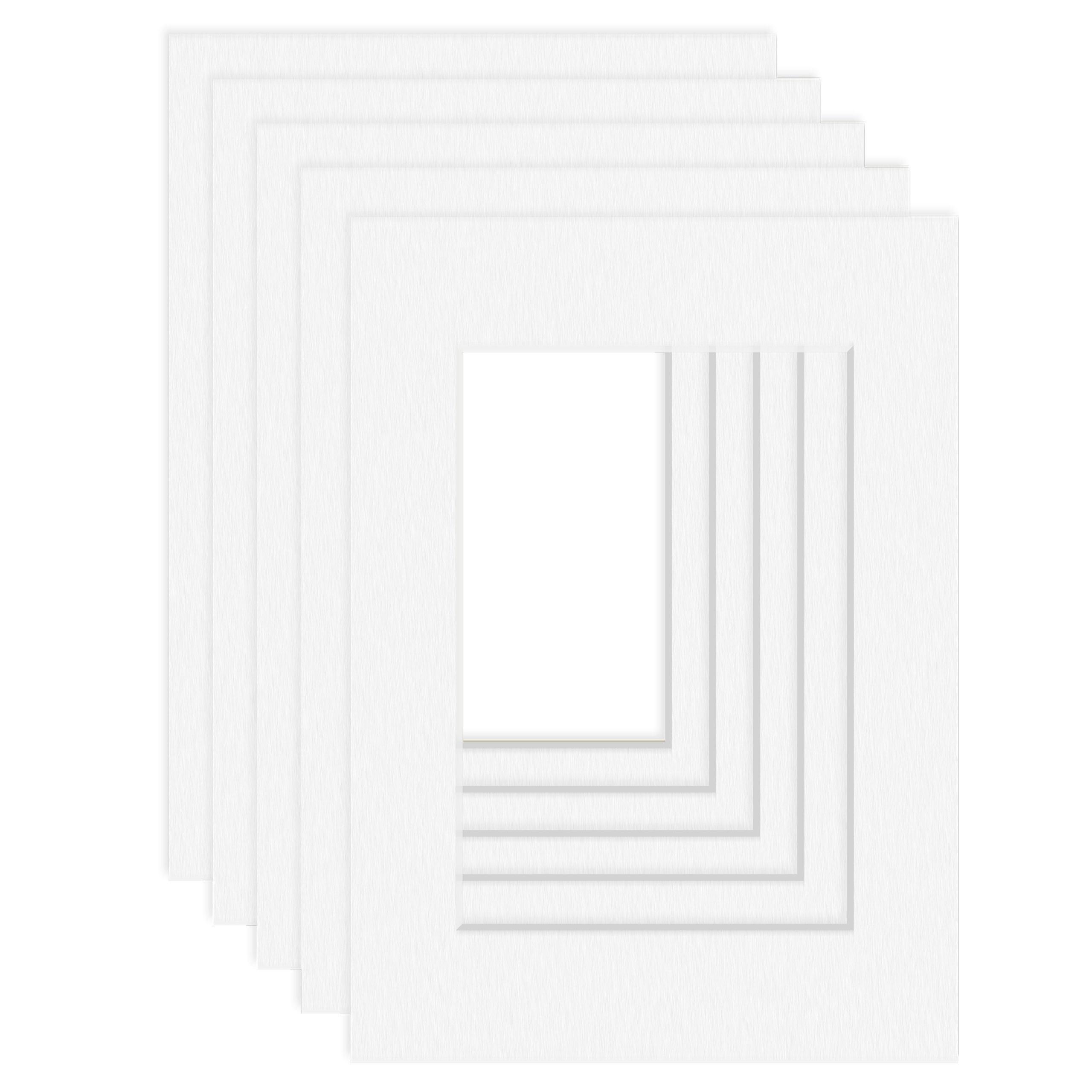 DEHA Design Passepartout (5er SET) 13x18 cm für Bilder im Format 9x13, Hellweiß