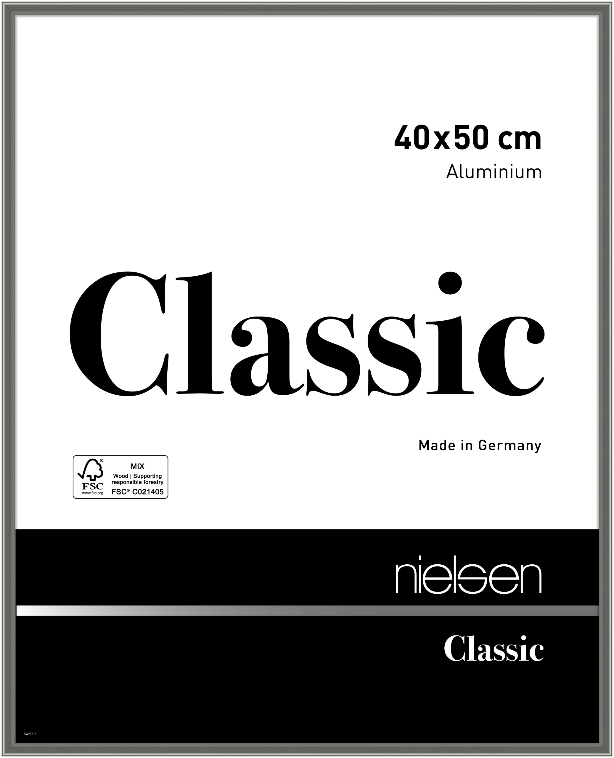 nielsen Aluminium Bilderrahmen Classic, 40x50 cm, Contrastgrau