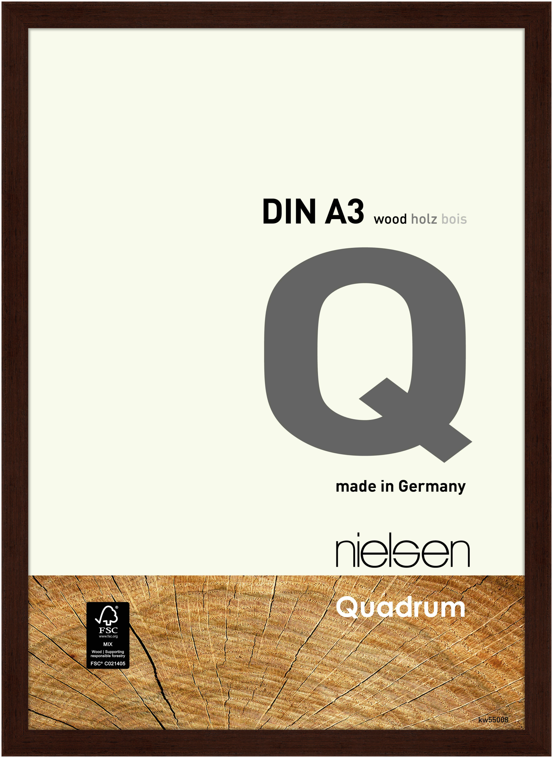 nielsen Holz Bilderrahmen Quadrum, 29,7x42 cm (A3), Wengé