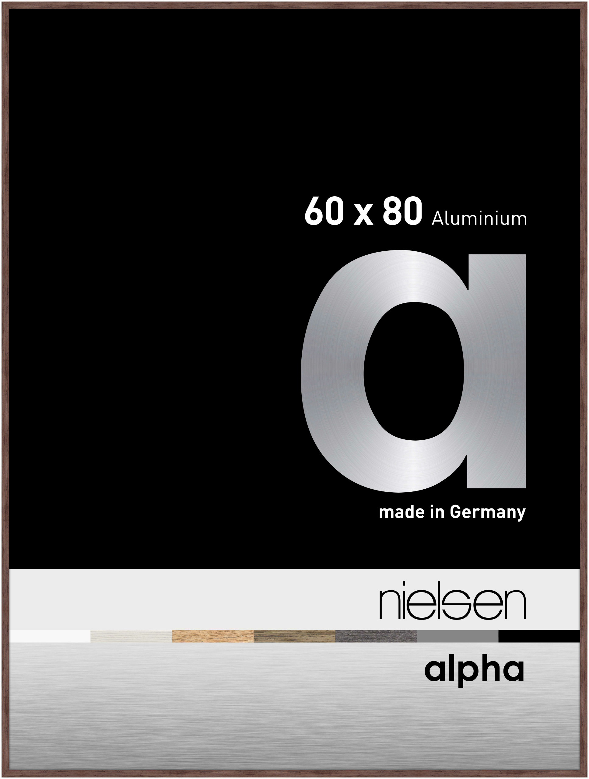 nielsen Aluminium Bilderrahmen Alpha, 60x80 cm, Wengé Hell