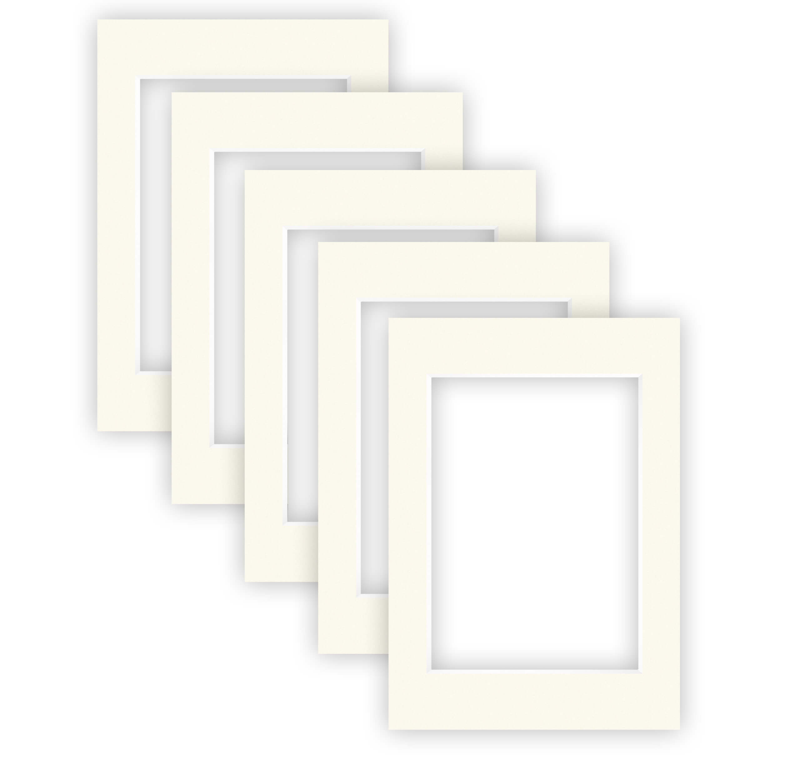 nielsen Conservation Passepartout 1,5 mm, 5er Set, Außenformat 29,7x42 cm (DIN A3) für Bildformat 21x29,7 cm (DIN A4), Elfenbeinweiß glatt