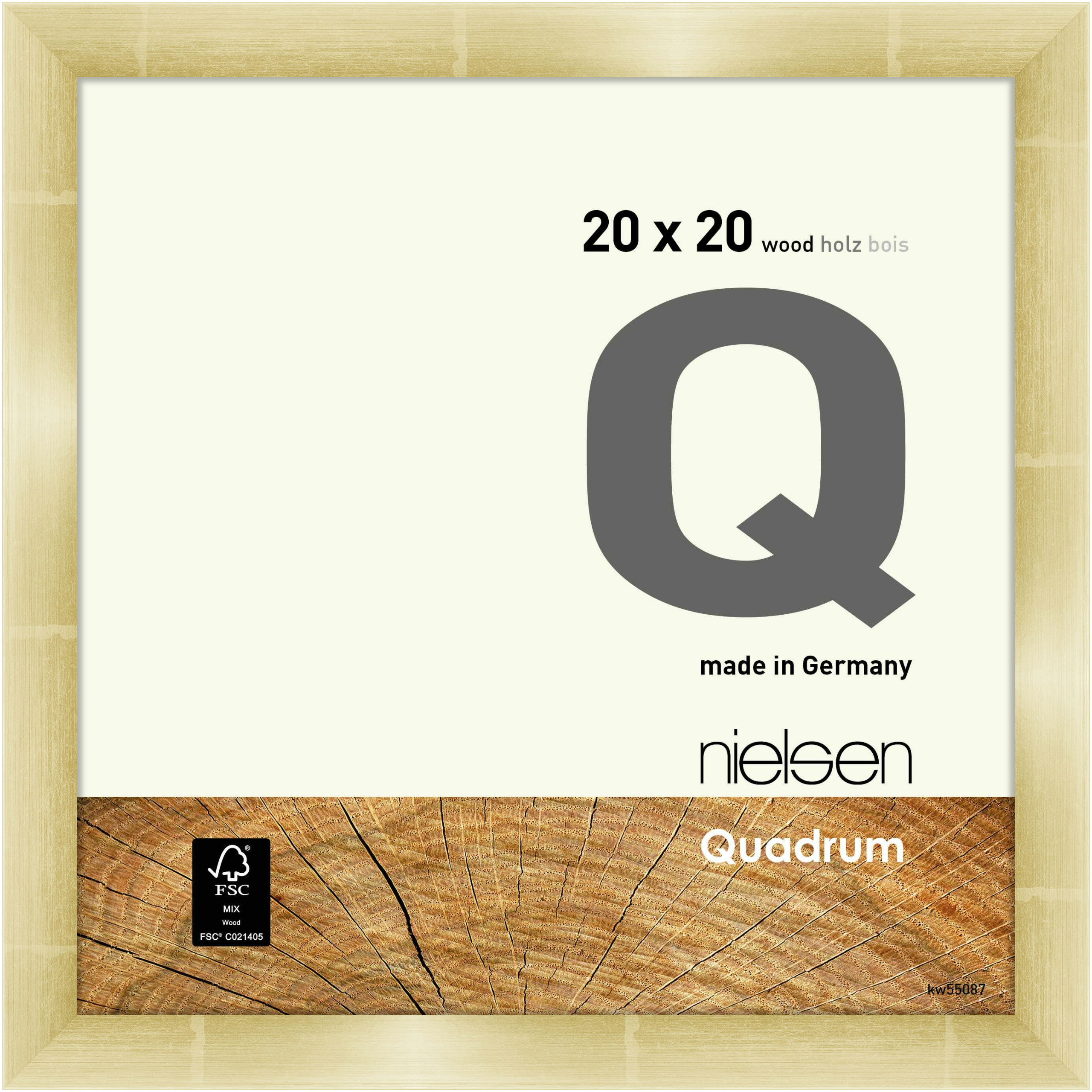 nielsen Holz Bilderrahmen Quadrum, 20x20 cm, Gold