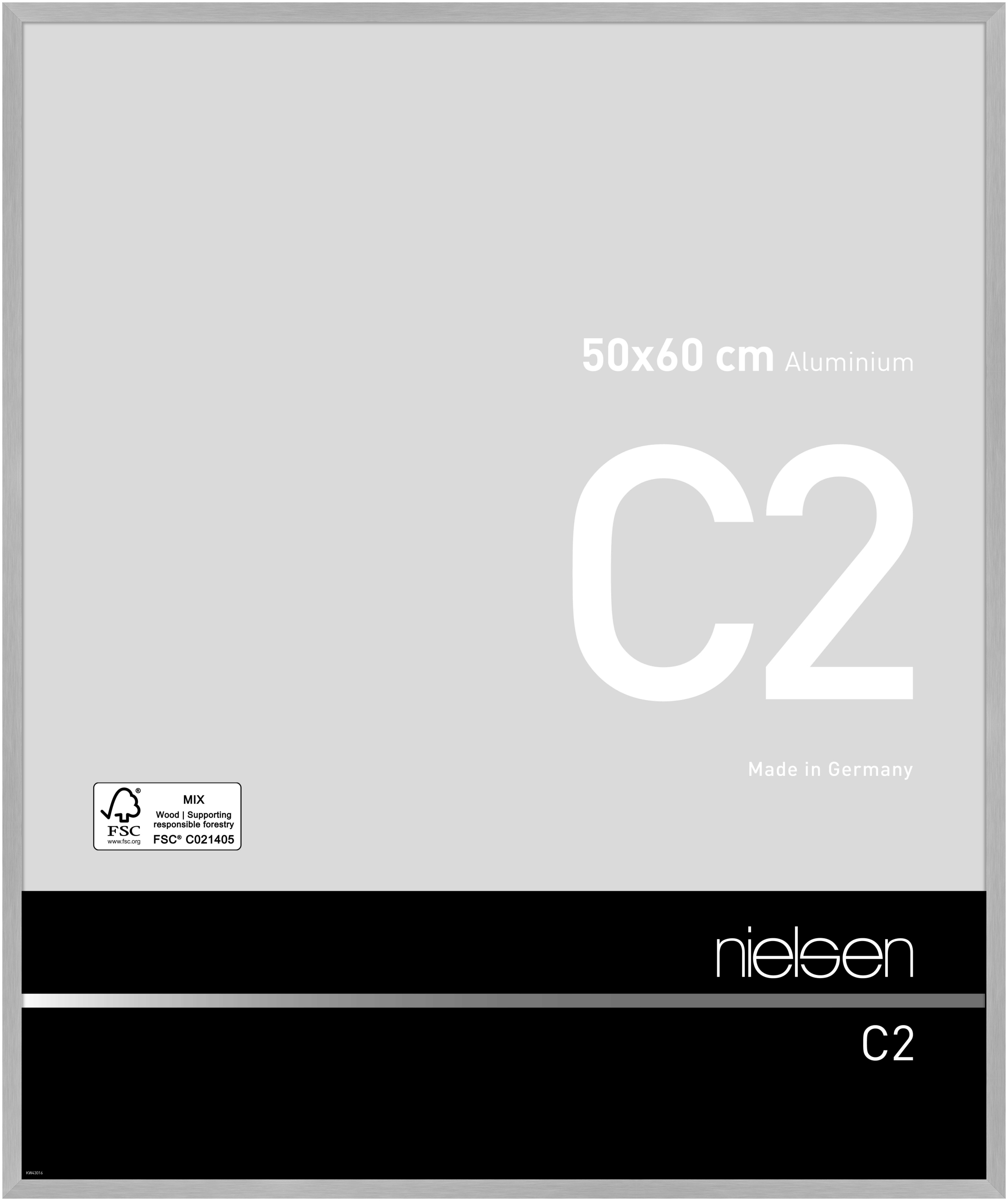 nielsen Aluminium Bilderrahmen C2, 50x60 cm, Struktur Silber Matt