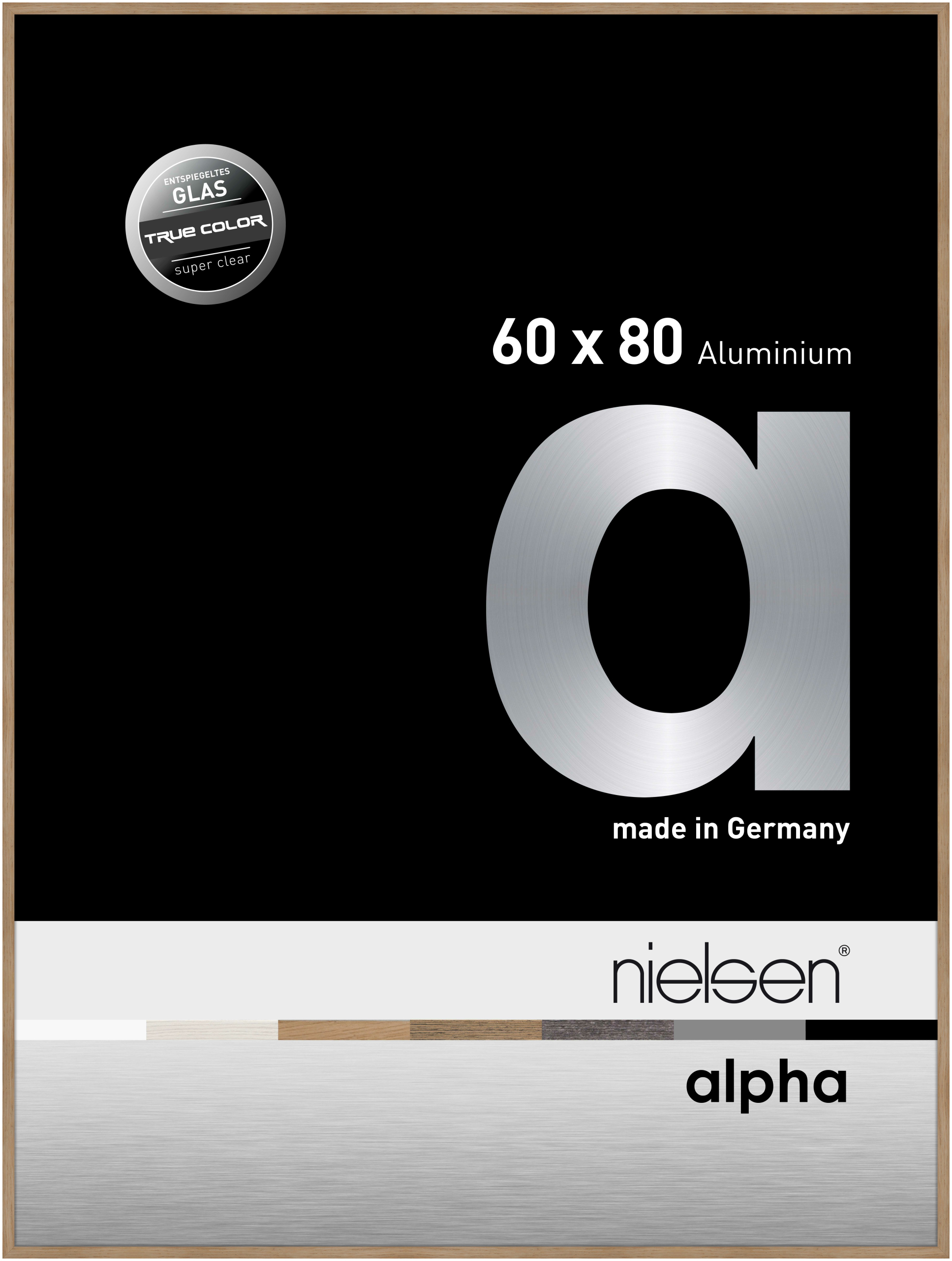 nielsen Aluminium Bilderrahmen Alpha True Color, 60x80 cm, Eiche