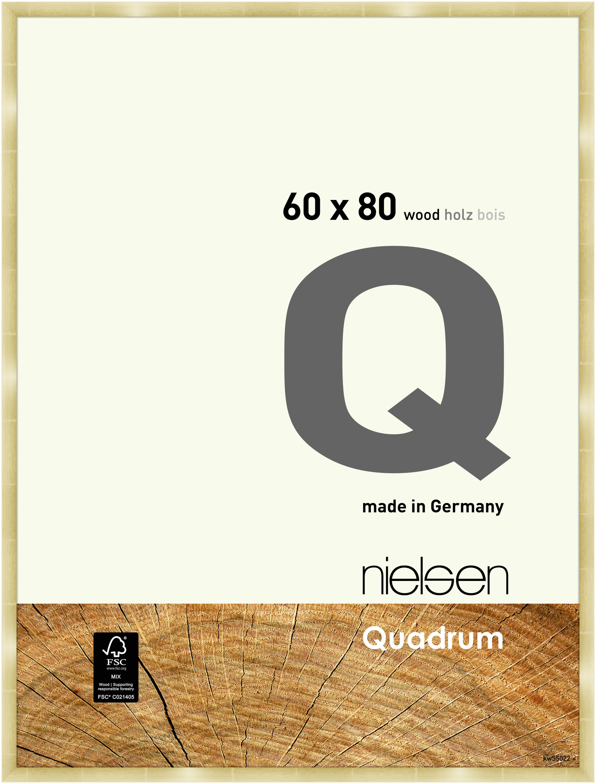 nielsen Holz Bilderrahmen Quadrum, 60x80 cm, Gold