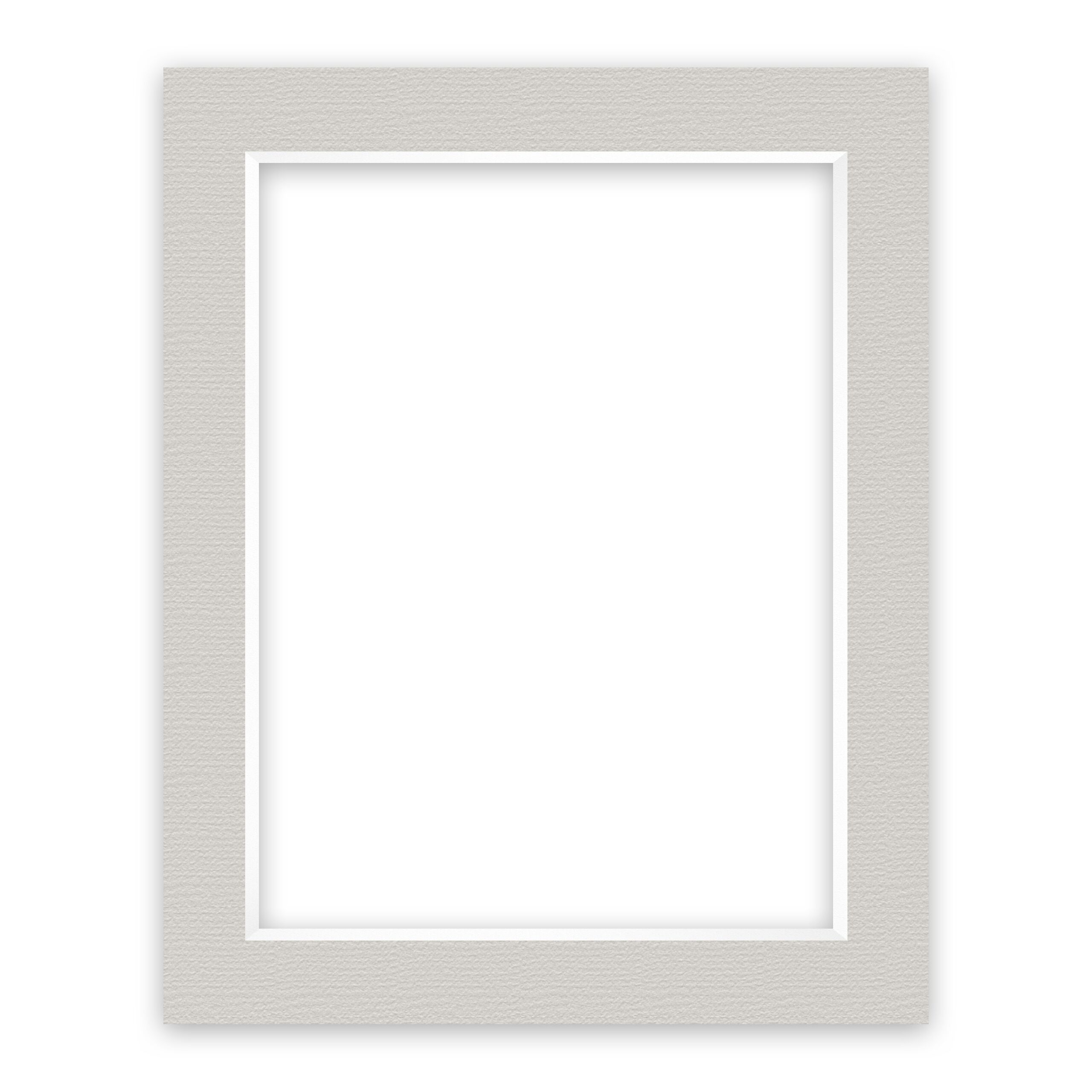 nielsen Conservation Passepartout 1,5 mm, Außenformat 40x50 cm für Bilder 30x40 cm, Kieselgrau mit Struktur