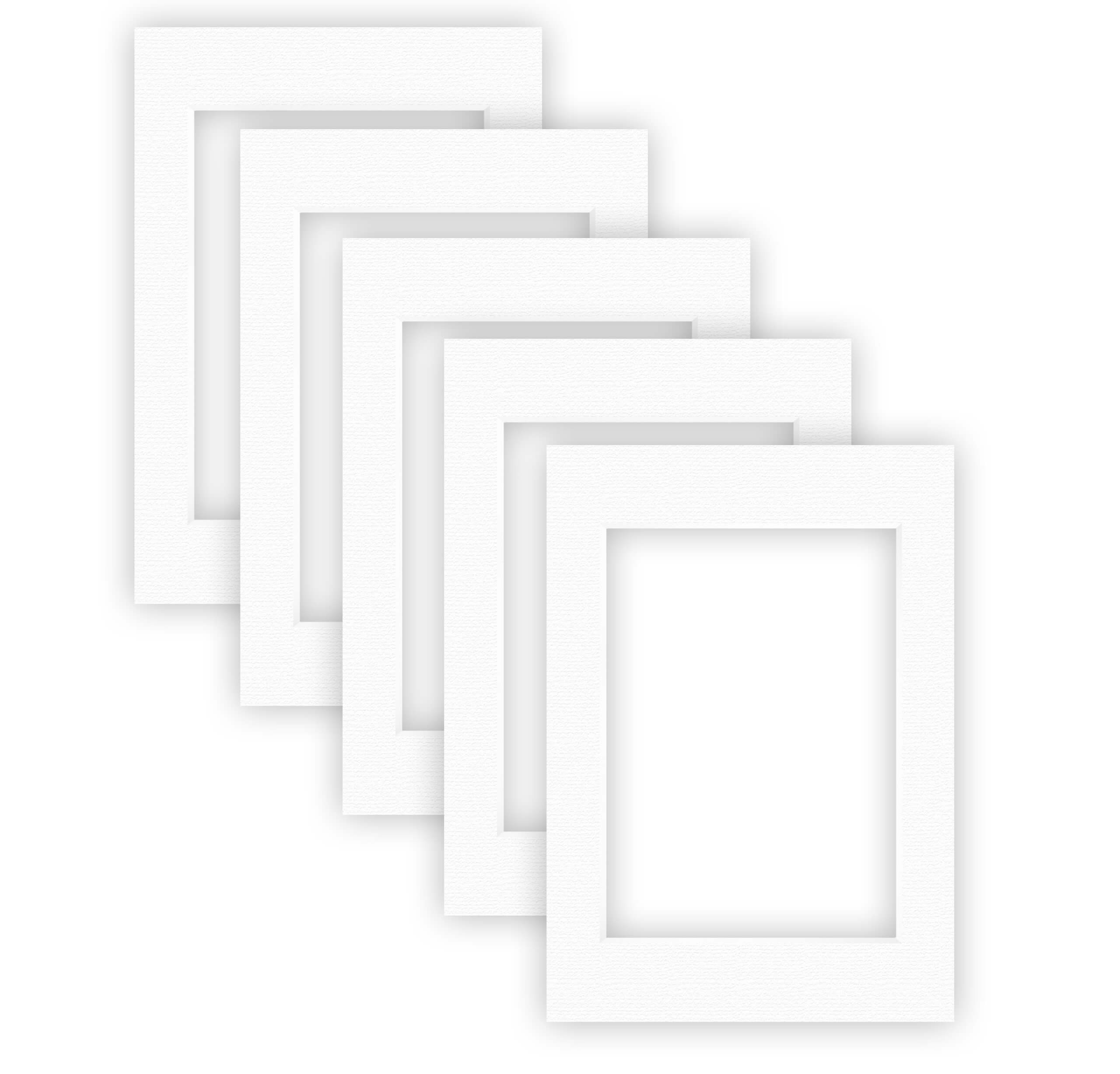 nielsen Conservation Passepartout 1,5 mm, 5er Set, Außenformat 29,7x42 cm (DIN A3) für Bildformat 21x29,7 cm (DIN A4), Polarweiß mit Struktur