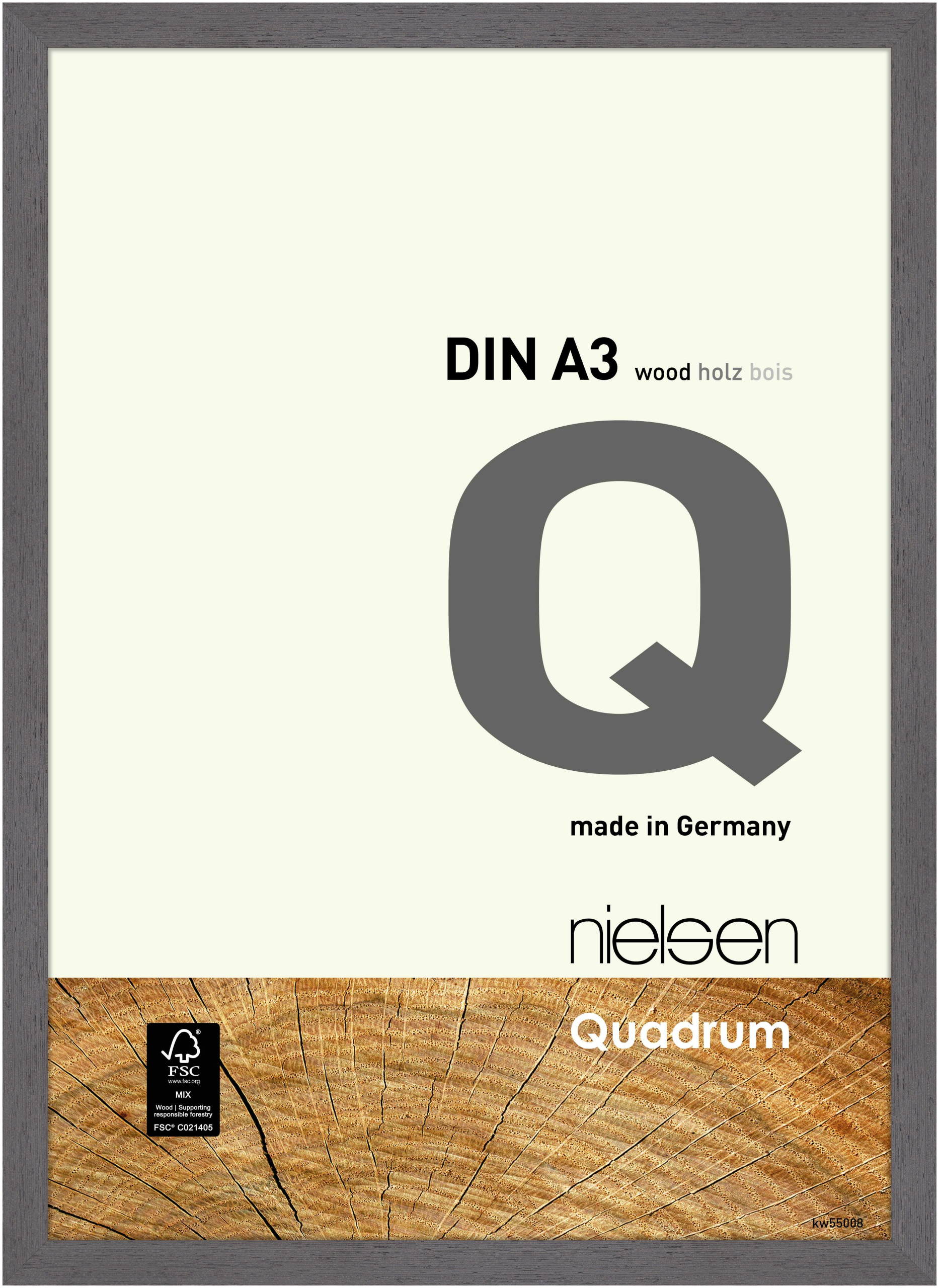 nielsen Holz Bilderrahmen Quadrum, 29,7x42 cm (A3), Grau